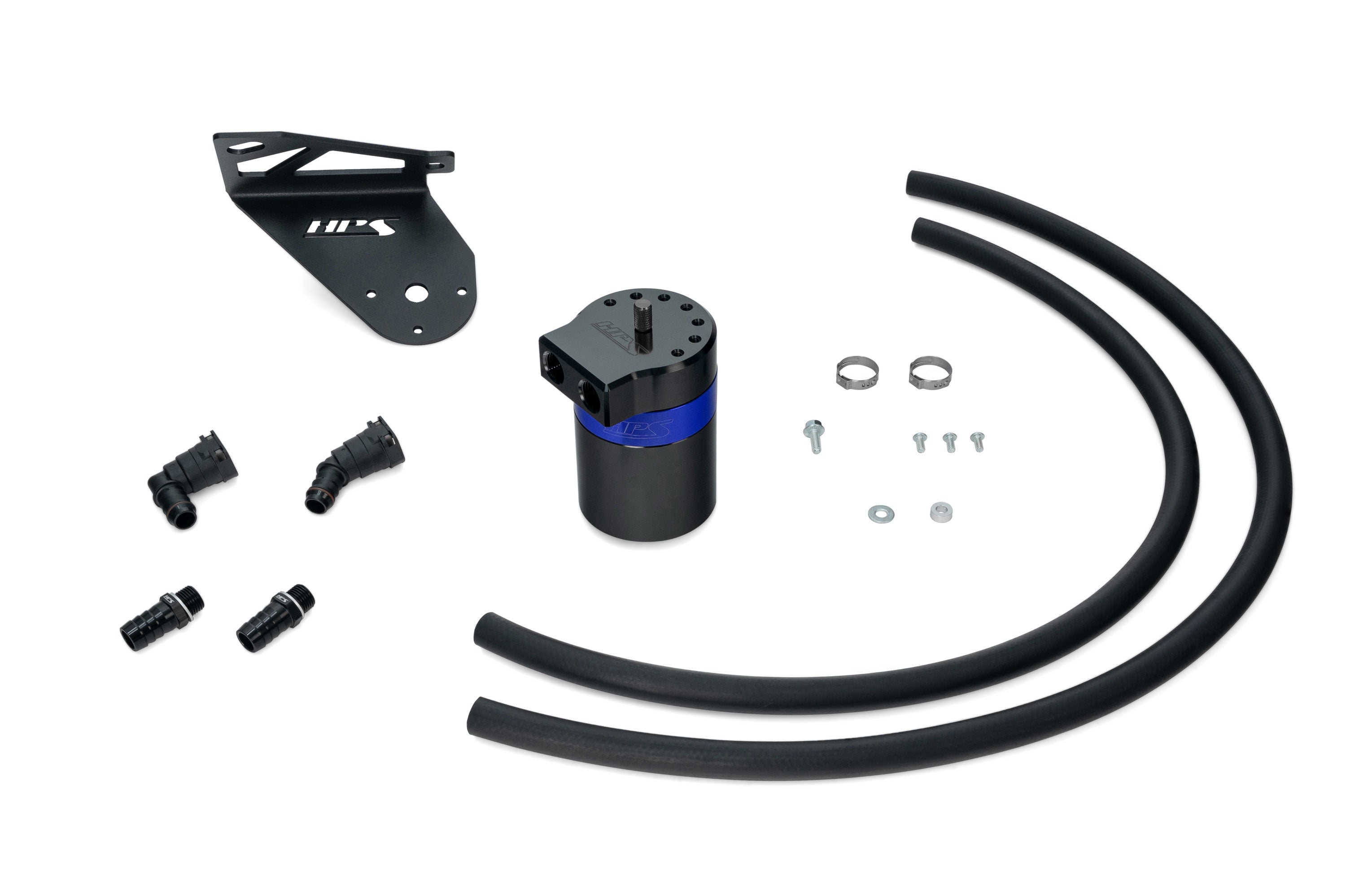 HPS Performance Oil Catch Can Kit 860-028BL Blue - 860-028BL