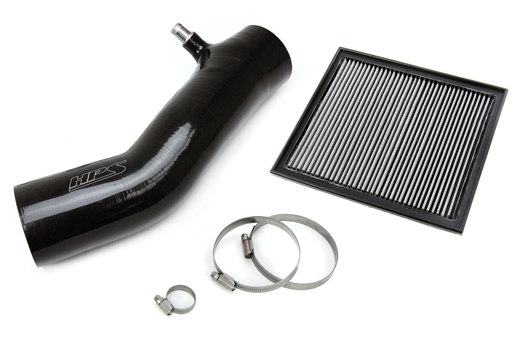 HPS Performance Silicone Air Intake Kit With Panel Filter 827-725WB Black - 827-725WB