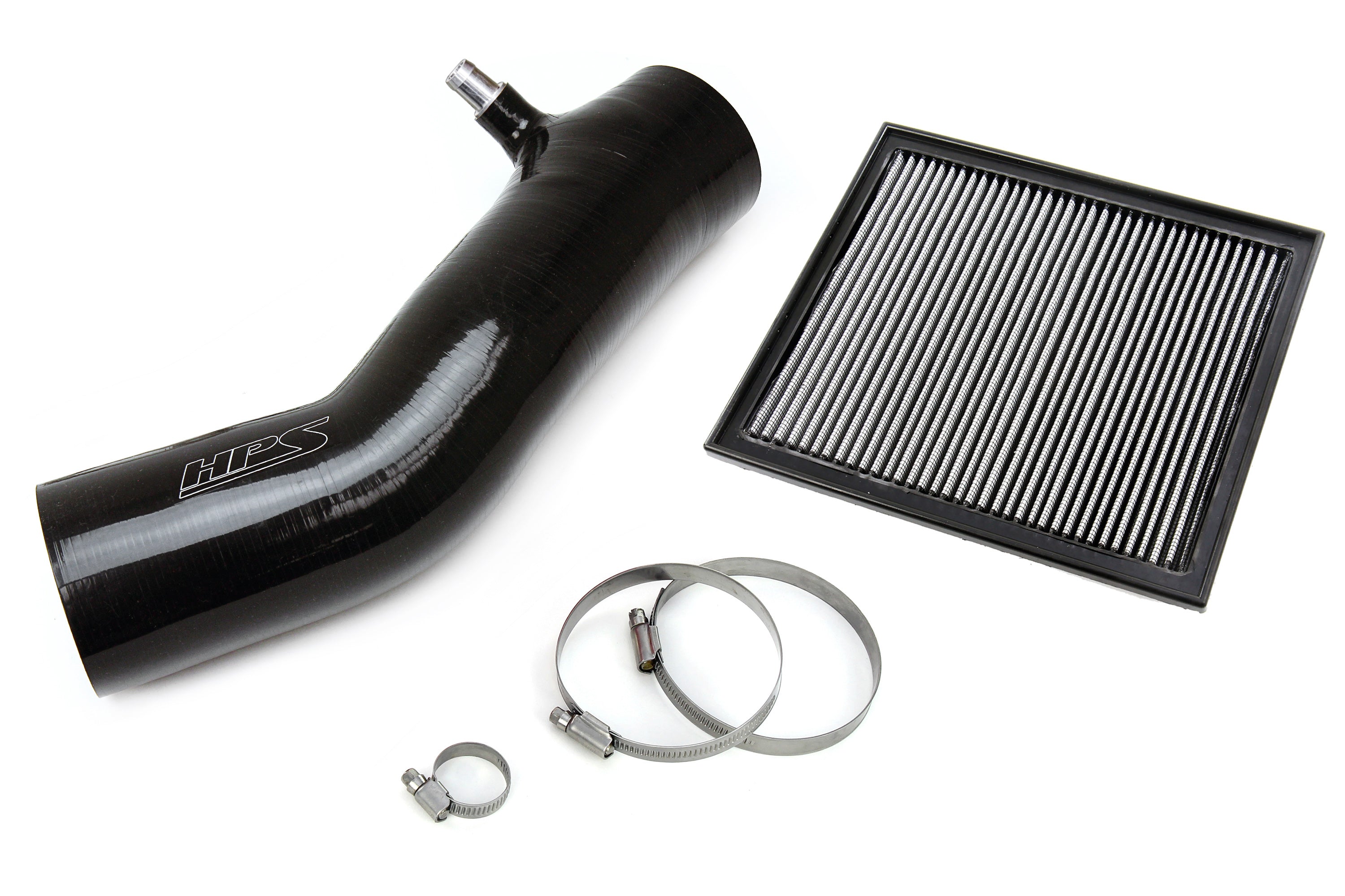 HPS Performance Silicone Air Intake Kit With Panel Filter 827-725WB Black - 827-725WB