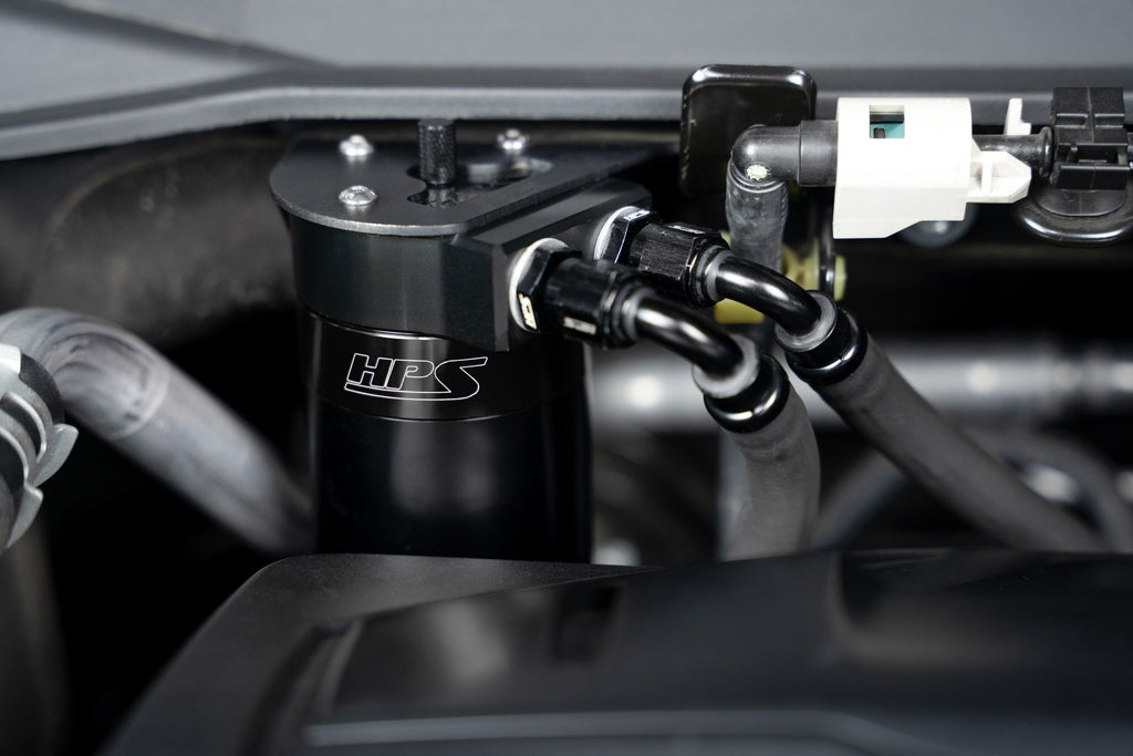 HPS Performance Oil Catch Can Kit 860-015 Black - 860-015WB