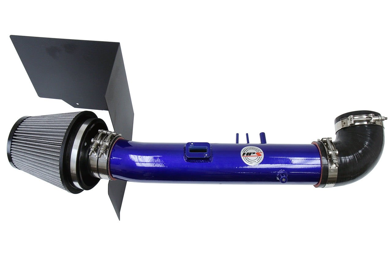 HPS Performance Air Intake Kit With Heat Shield 827-523BL Blue - 827-523BL