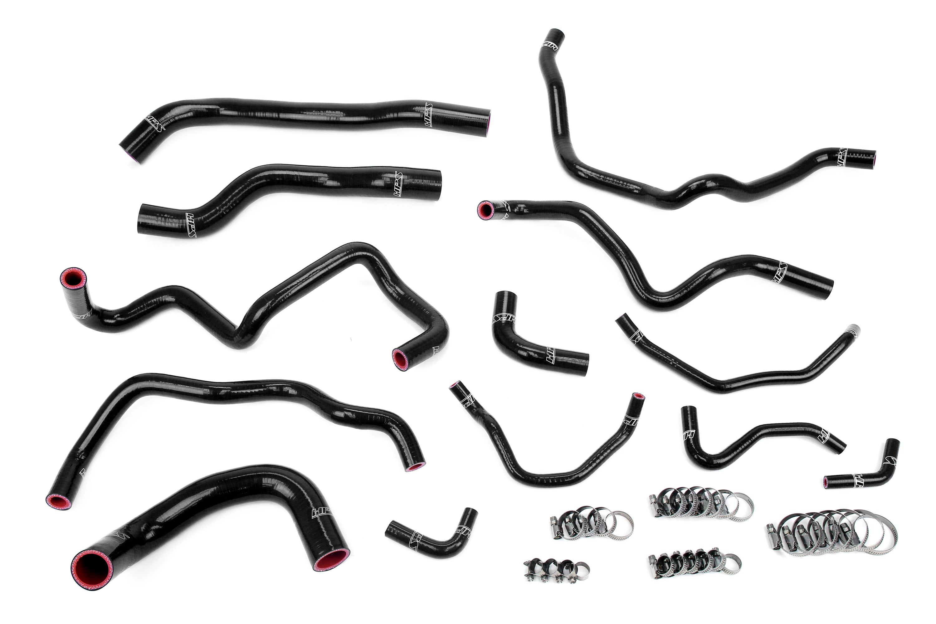 HPS Performance Hps Silicone Radiator, Heater, Oil Cooler, And Ancillary Coolant Hose Kit 57 2004 Blk Black - 57-2004-BLK