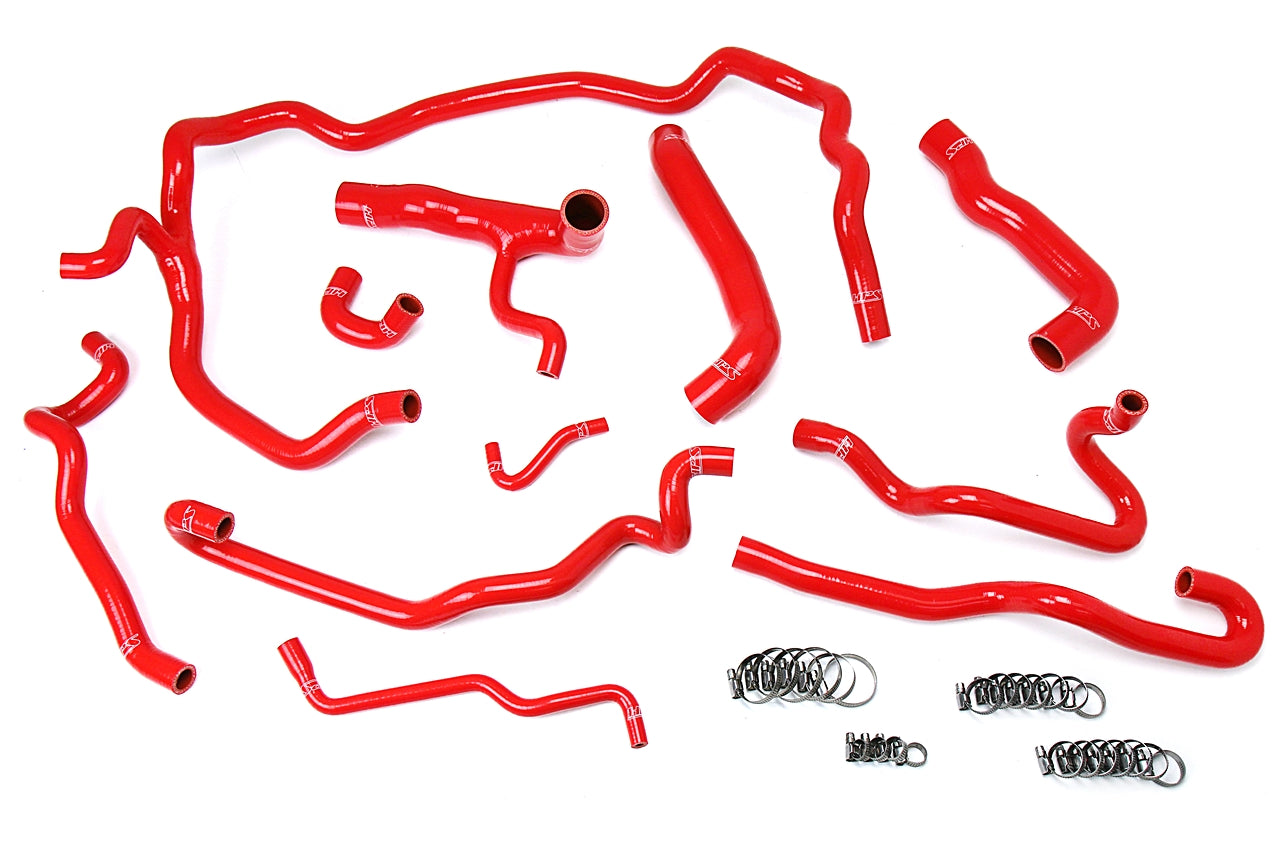 HPS Performance Hps Silicone Radiator And Heater Coolant Hose Kit 57 1552 Red Red - 57-1552-RED