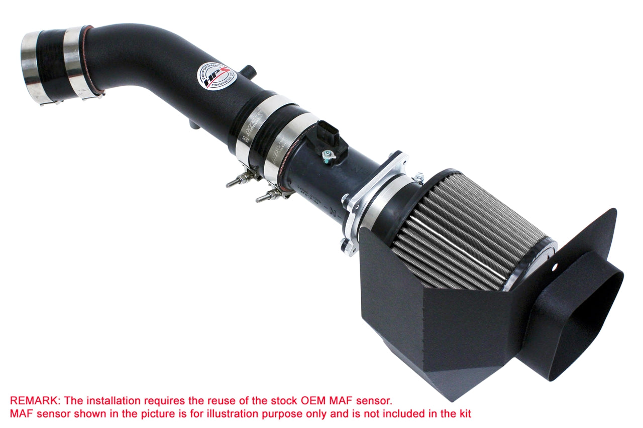 HPS Performance Air Intake Kit With Heat Shield 827-520WB Black - 827-520WB