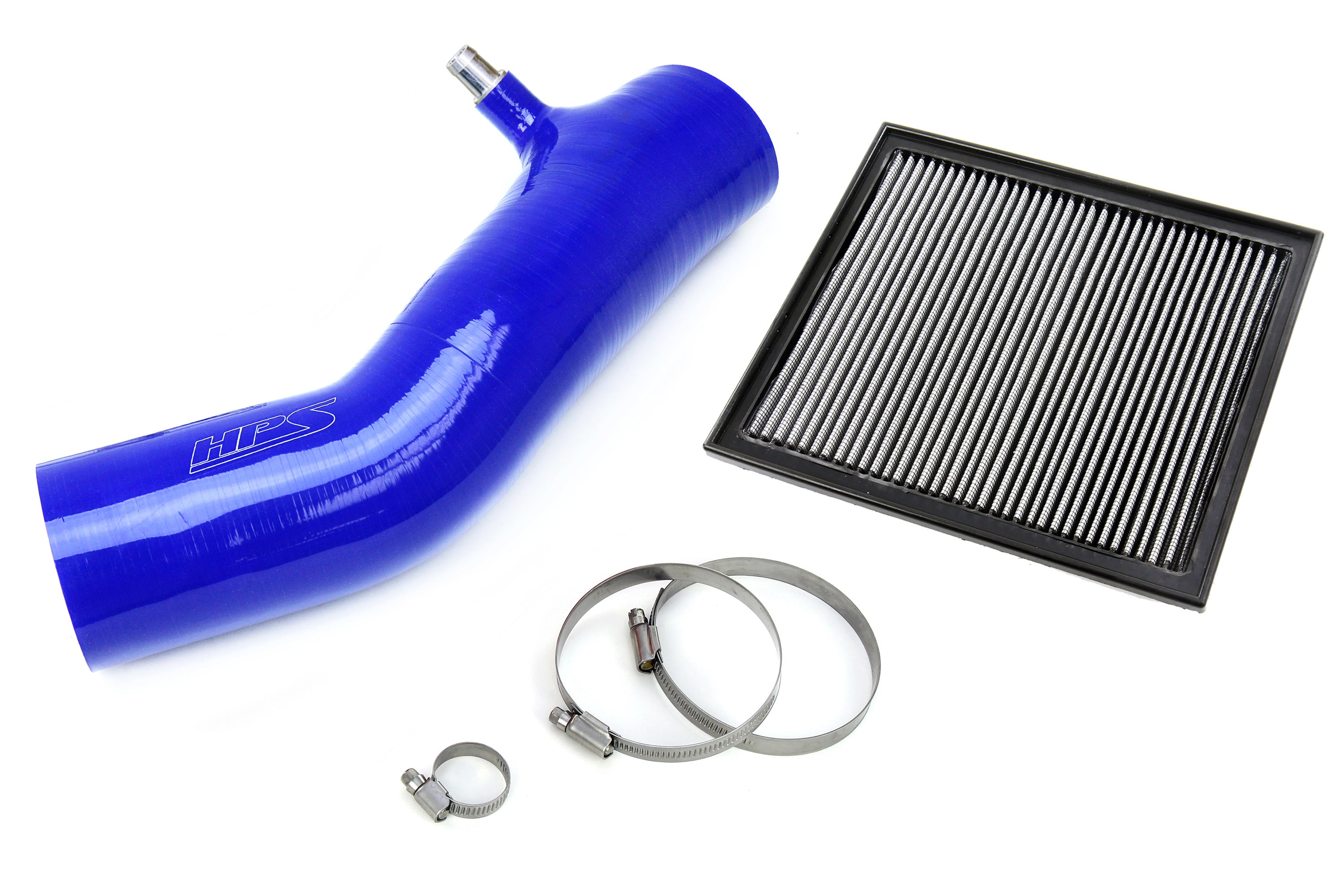 HPS Performance Silicone Air Intake Kit With Panel Filter 827-725BL Blue - 827-725BL