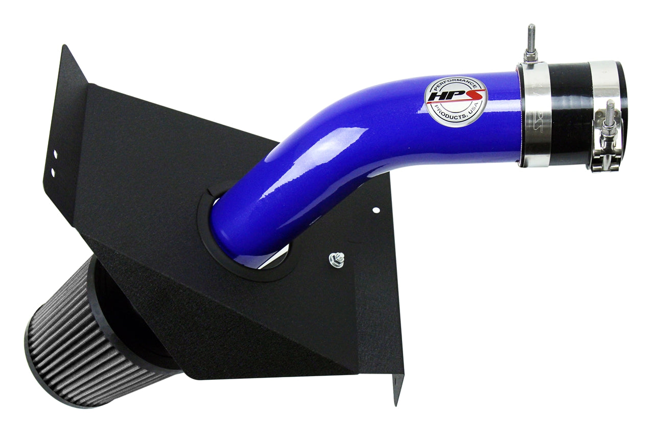 HPS Performance Cold Air Intake Kit With Heat Shield 837-573BL Blue - 837-573BL