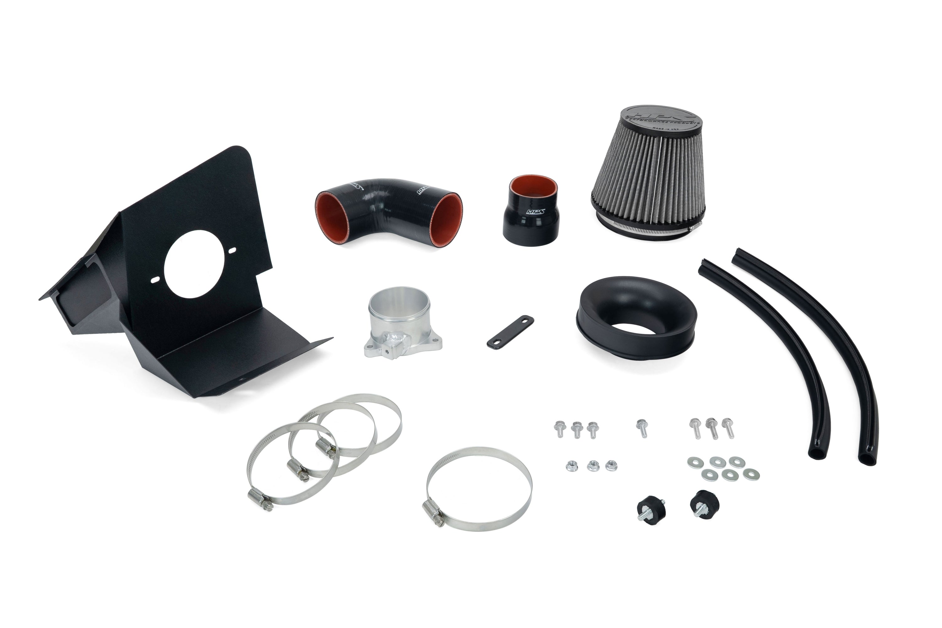 HPS Performance Air Intake Kit With Heat Shield and Turbo Inlet 827-797P Polished - 827-797P