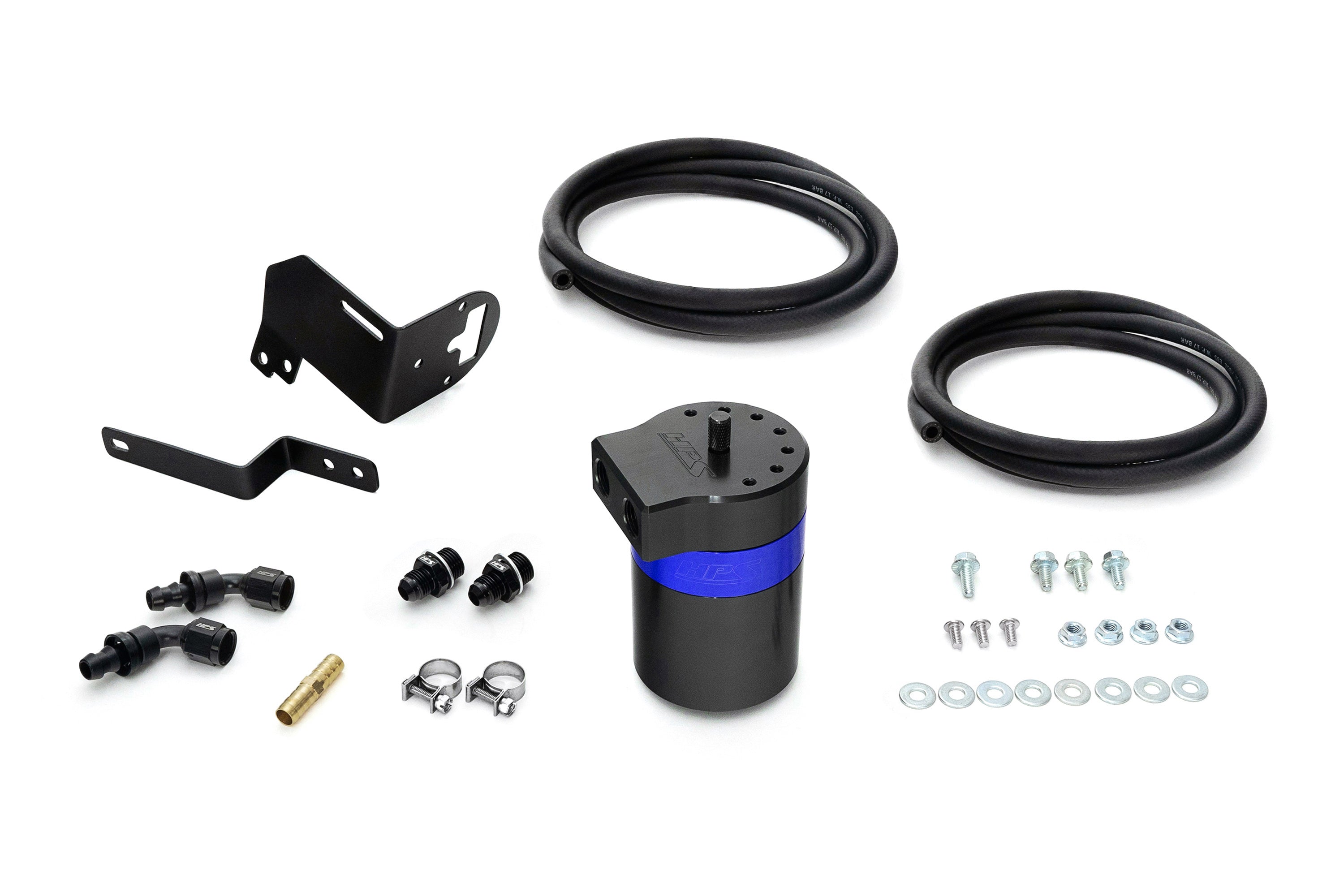 HPS Performance Oil Catch Can Kit 860-014BL, Blue - 860-014BL