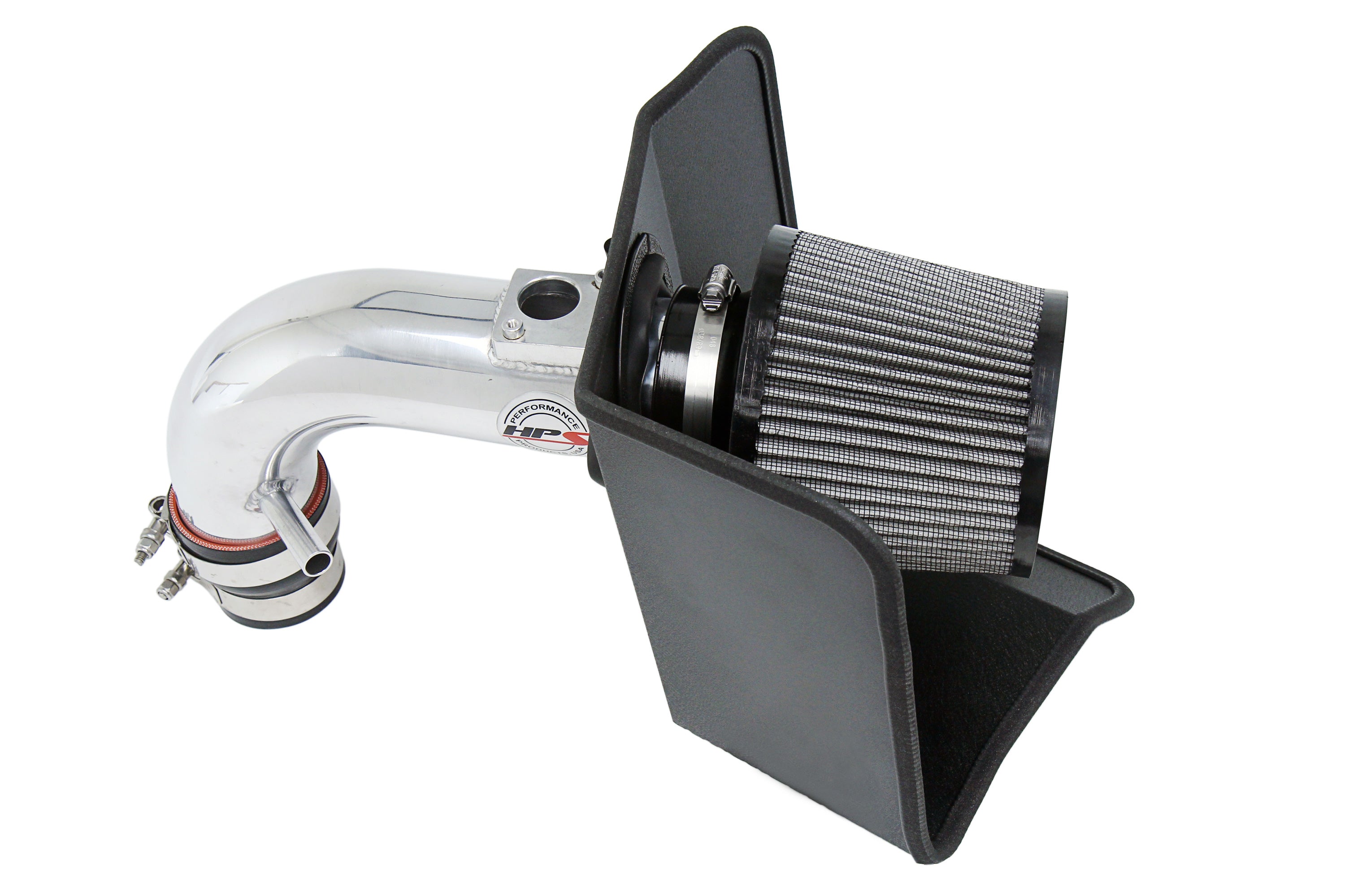 HPS Performance Air Intake Kit With Heat Shield 827-696P Polished - 827-696P