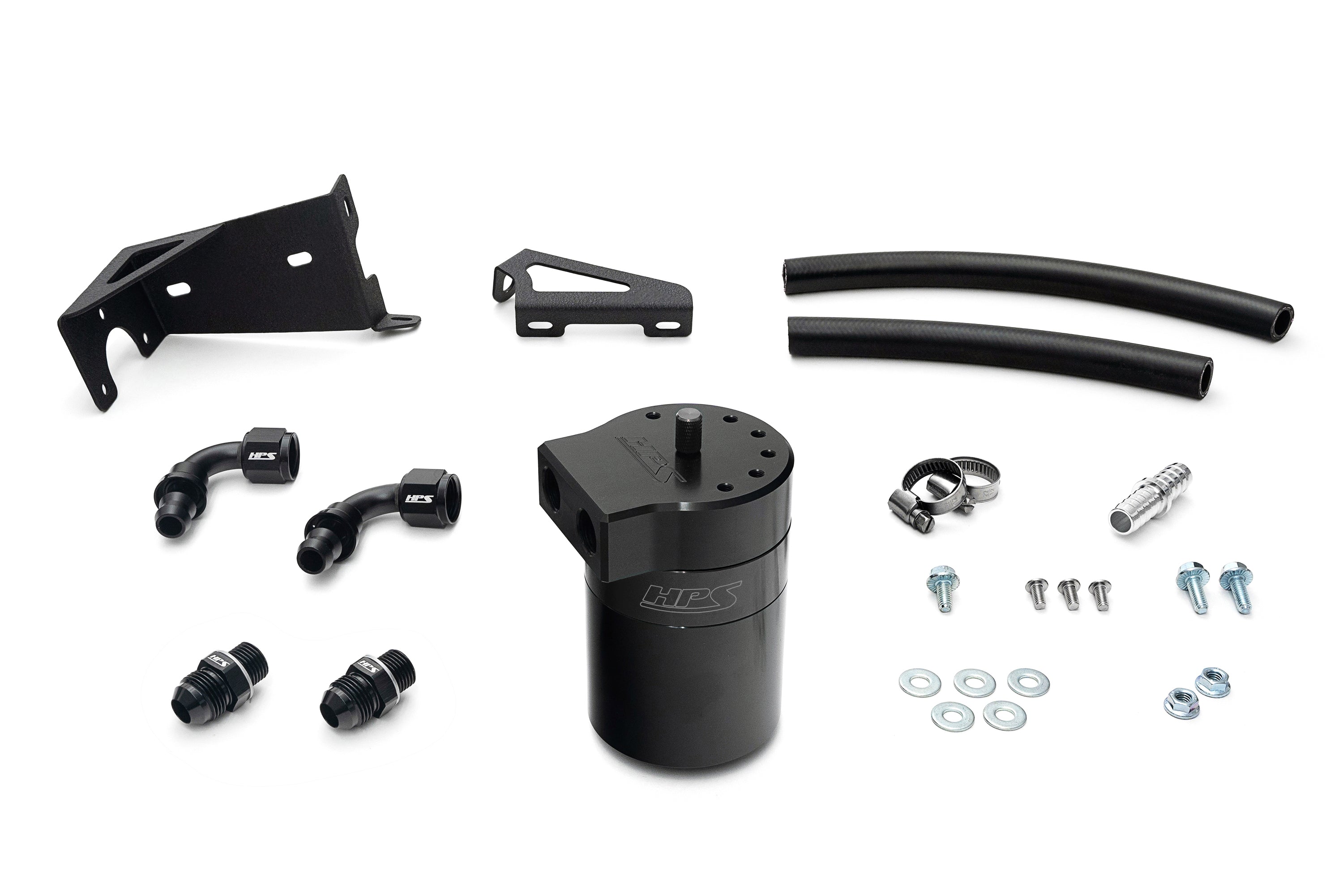 HPS Performance Oil Catch Can Kit 860-005WB, Black - 860-005WB
