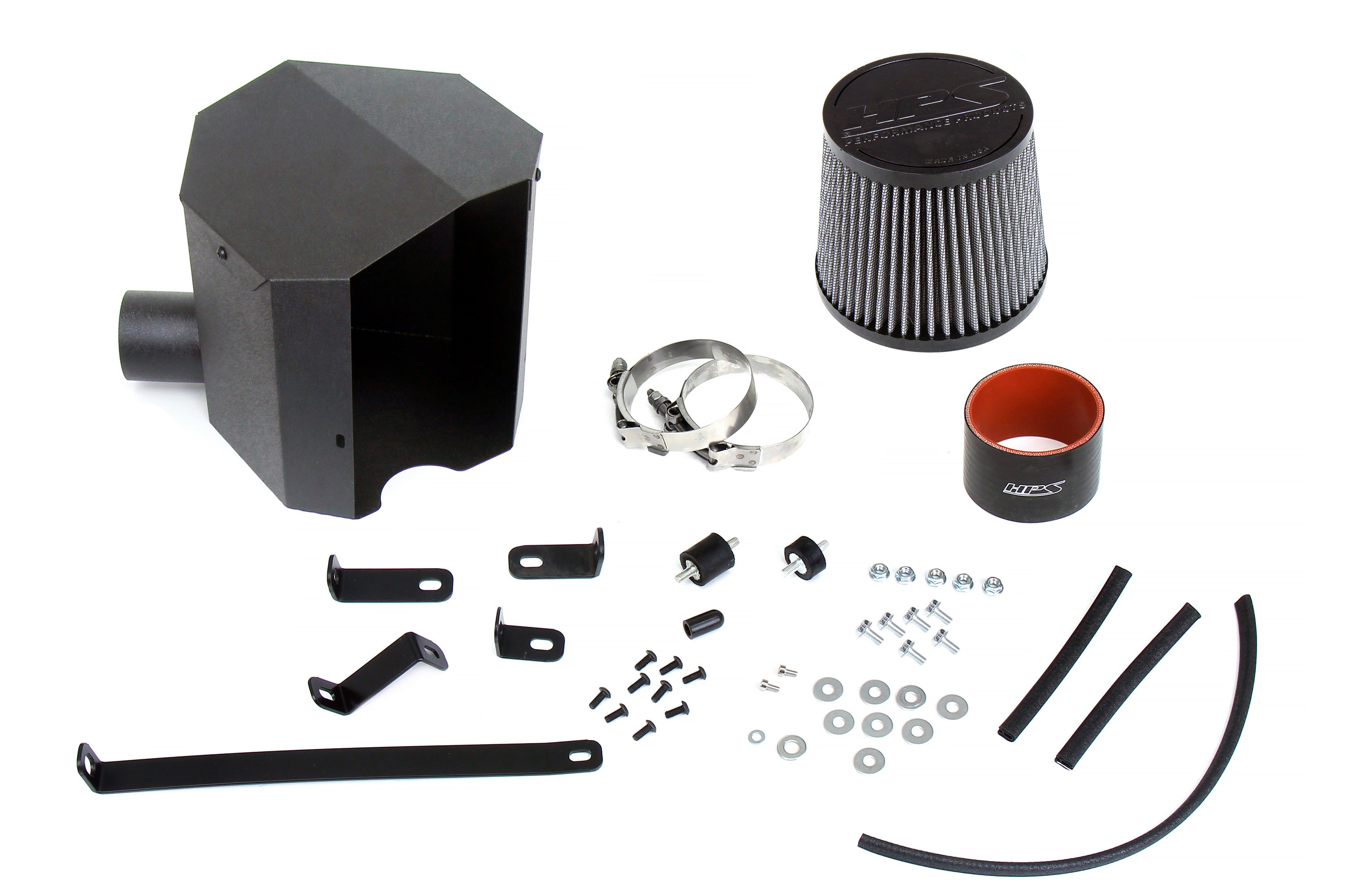 HPS Performance Air Intake Kit With Heat Shield 827-691P Polished - 827-691P