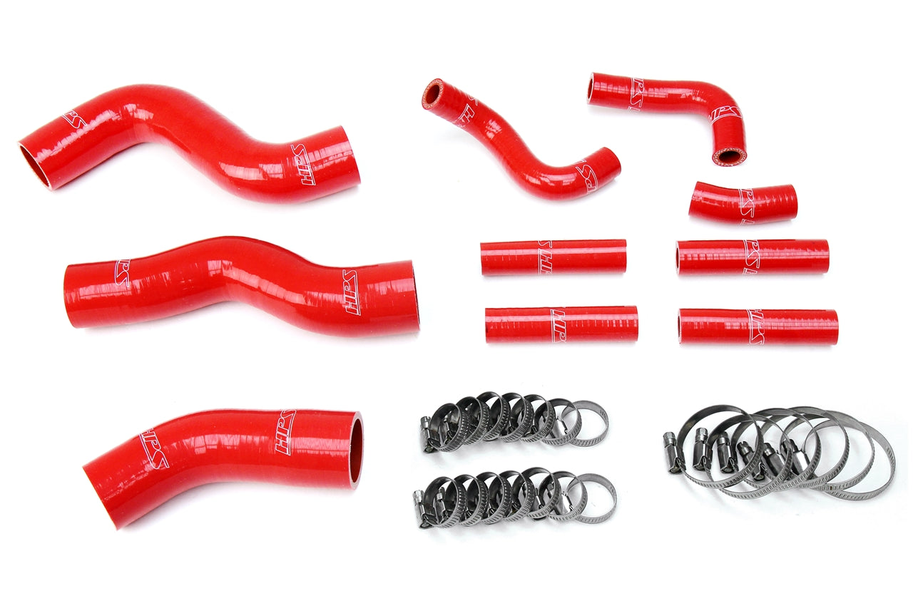 HPS Performance Hps Silicone Radiator And Heater Coolant Hose Kit 57 1441 Red Red - 57-1441-RED