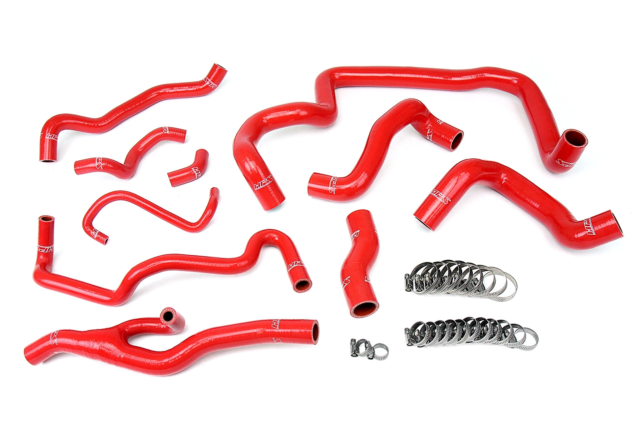 HPS Performance Hps Silicone Radiator And Heater Coolant Hose Kit 57 1557 Red Red - 57-1557-RED