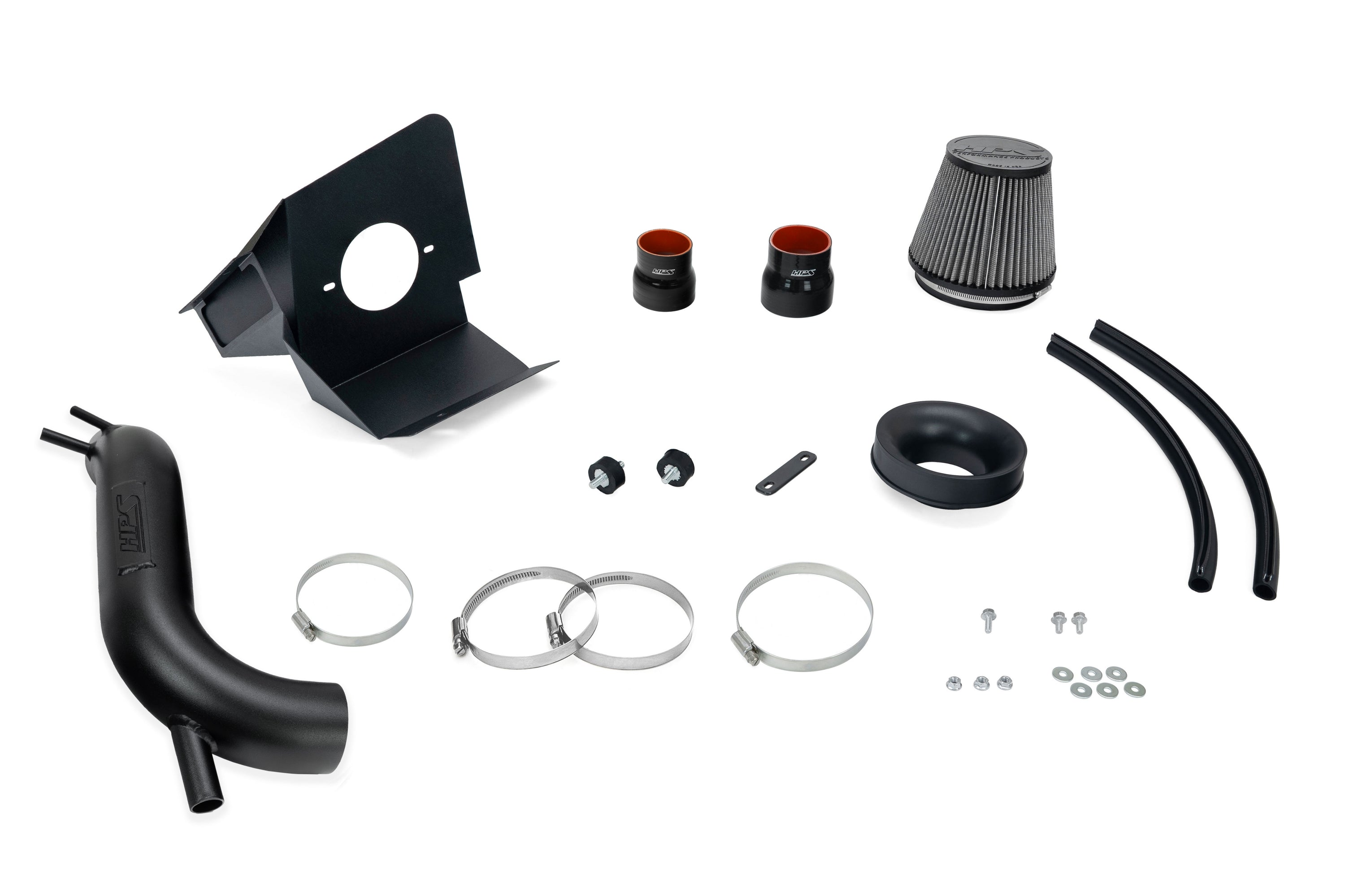 HPS Performance Air Intake Kit With Heat Shield 827-713WB Black - 827-713WB