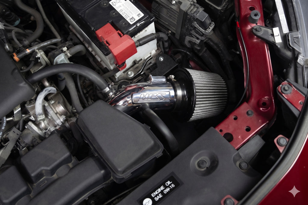 HPS Performance Air Intake Kit With Heat Shield 827-798P Polished - 827-798P