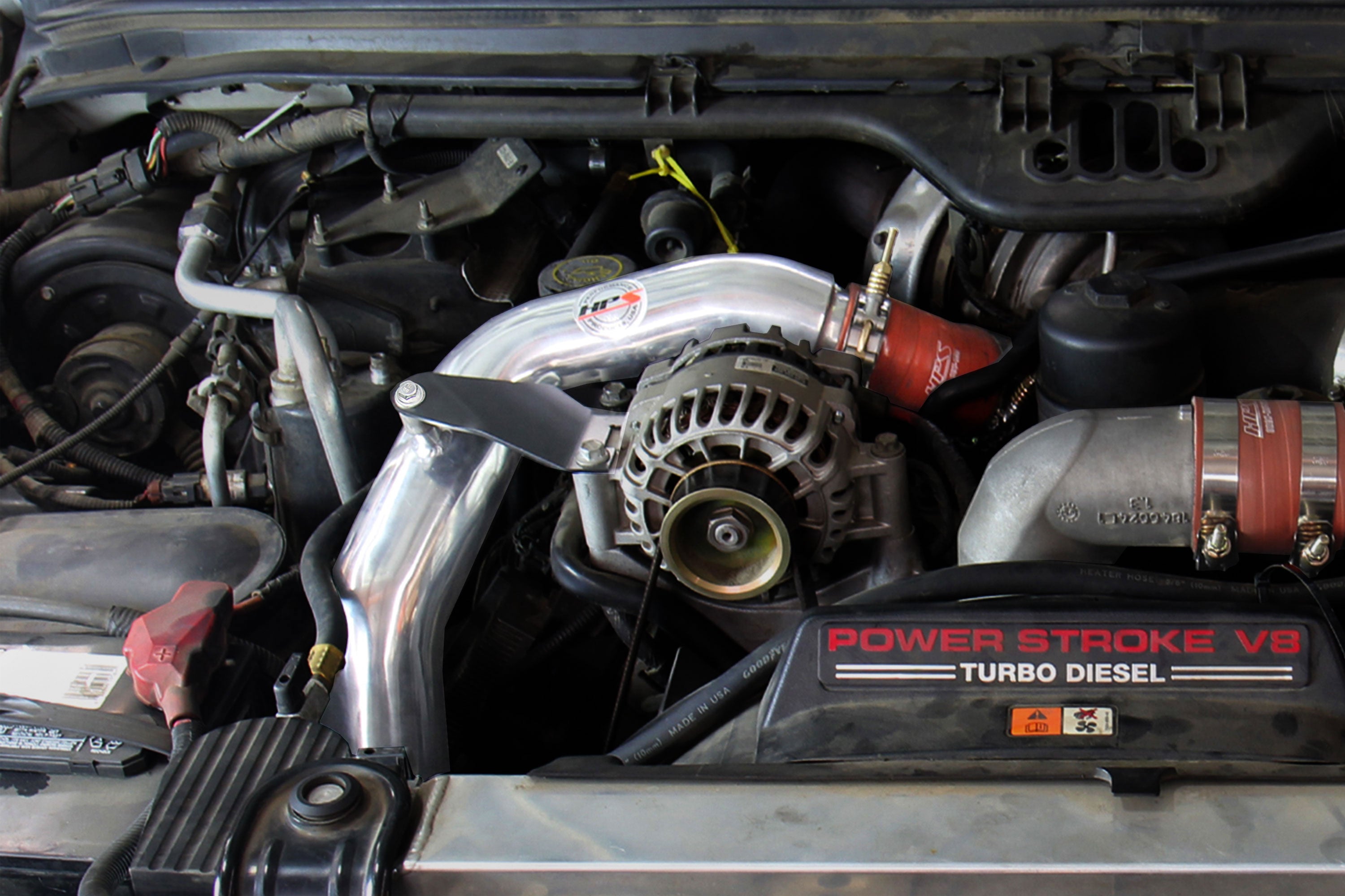 HPS Performance Hot Side Charge Pipe Kit with Orange Boots 17-171WB Black - 17-171WB