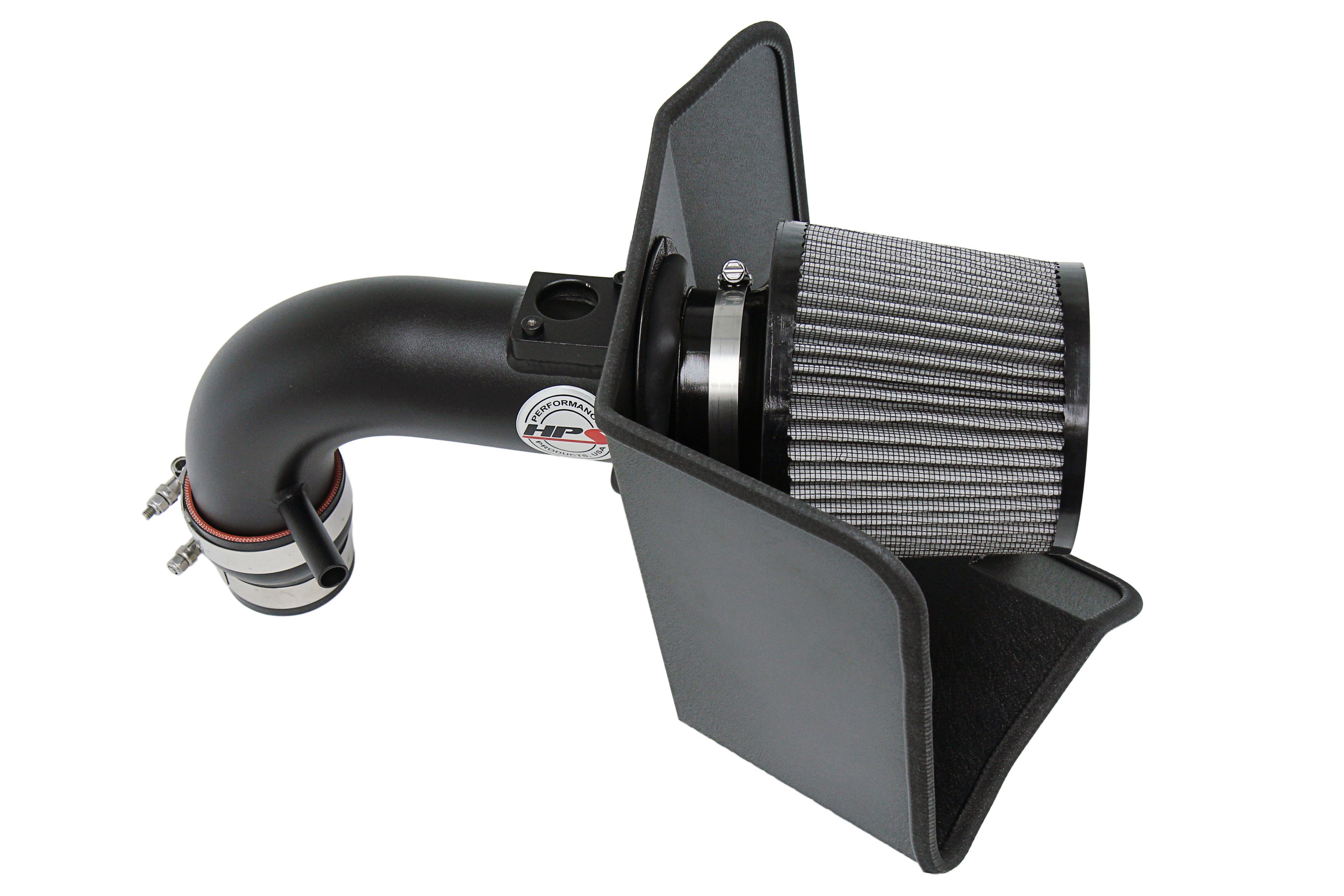 HPS Performance Air Intake Kit With Heat Shield 827-696WB Black - 827-696WB