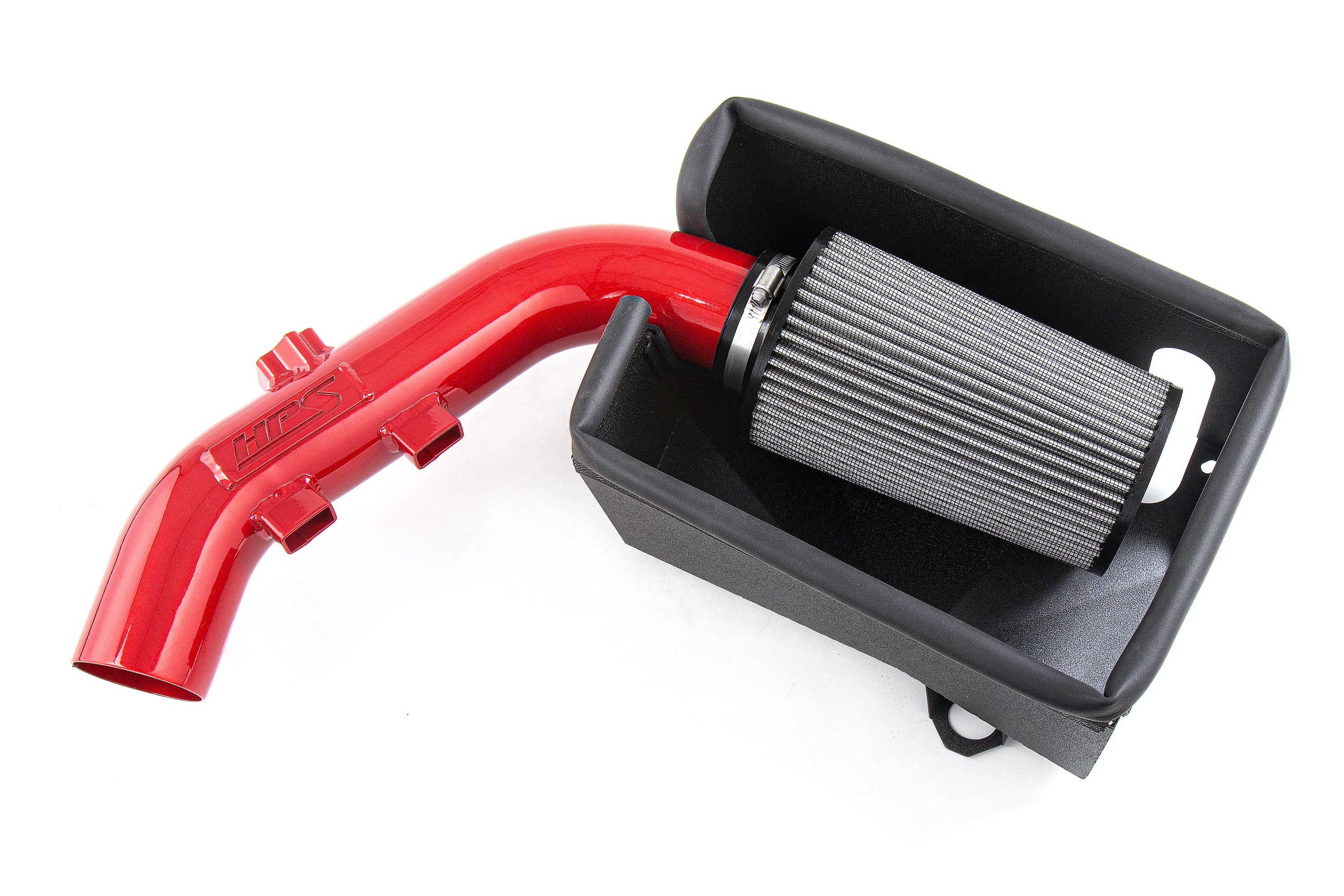 HPS Performance Air Intake Kit With Heat Shield 827-698R Red - 827-698R