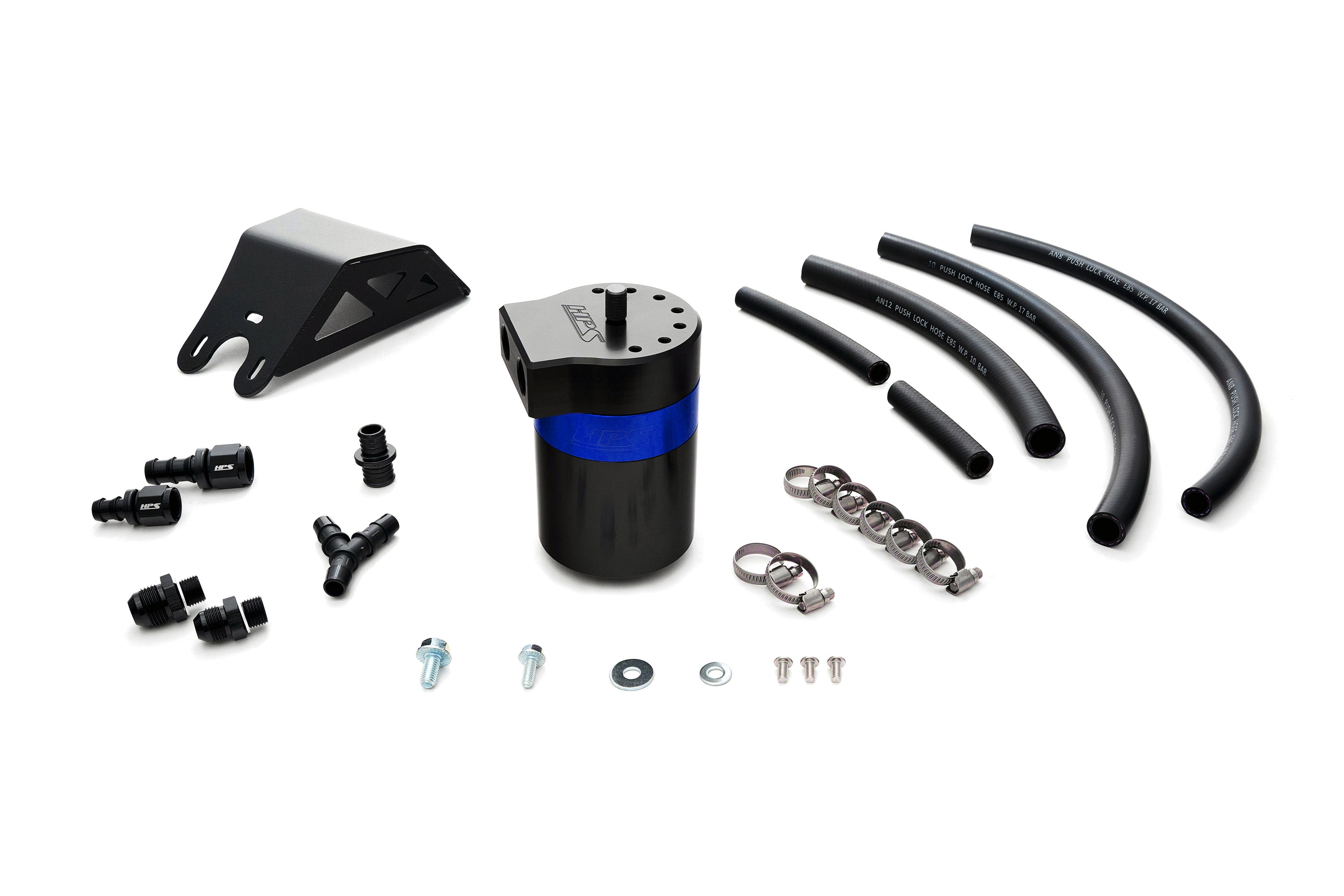 HPS Performance Oil Catch Can Kit 860-004BL, Blue - 860-004BL