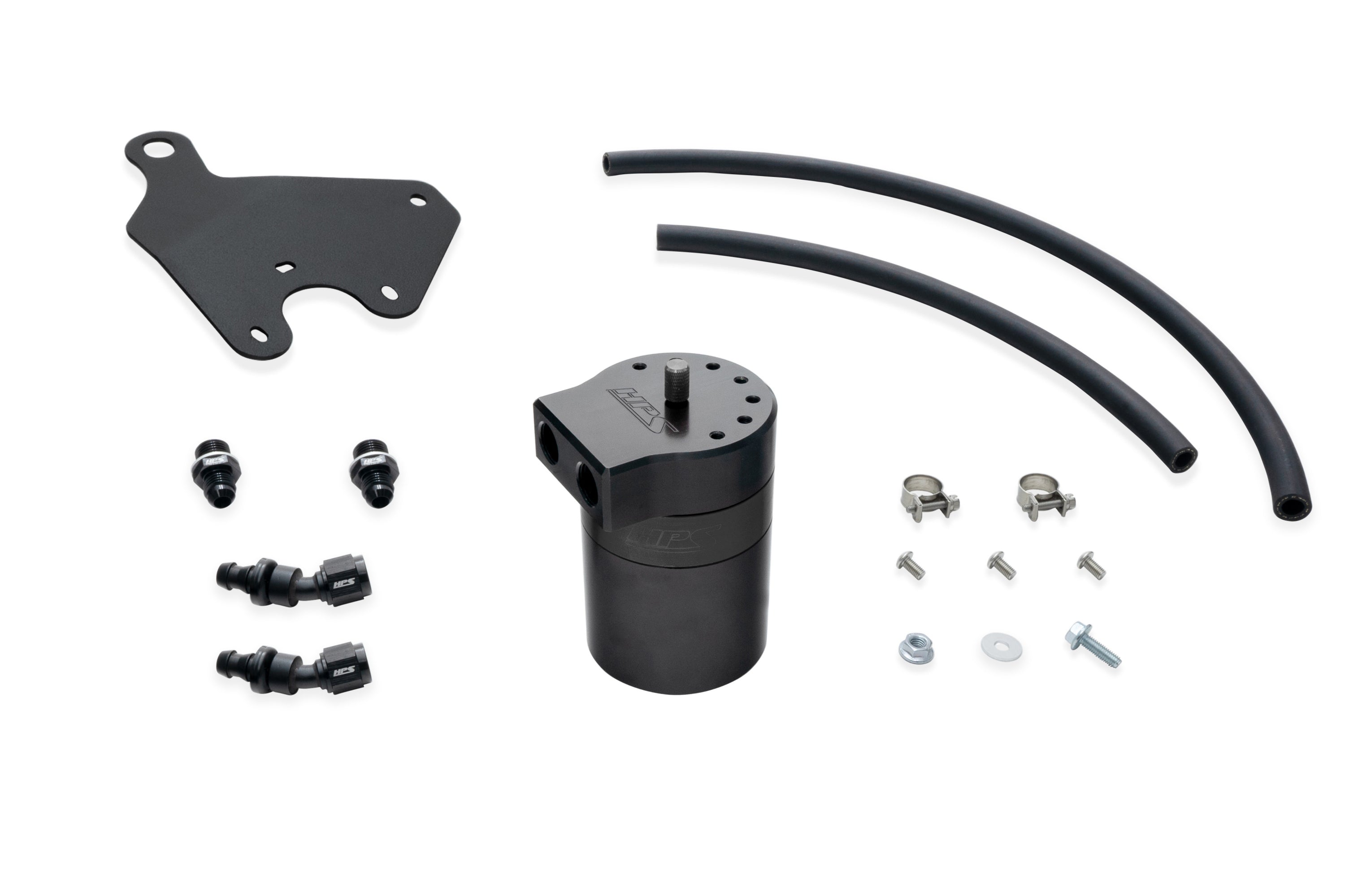 HPS Performance Oil Catch Can Kit 860-011WB, Black - 860-011WB