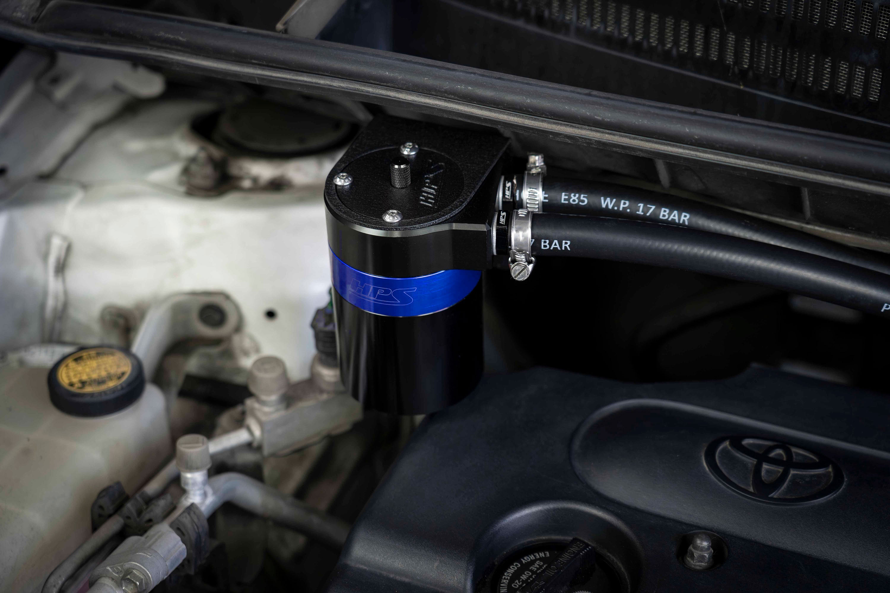 HPS Performance 5/8" Universal Oil Catch Can Kit 861-503BL Blue - 861-503BL