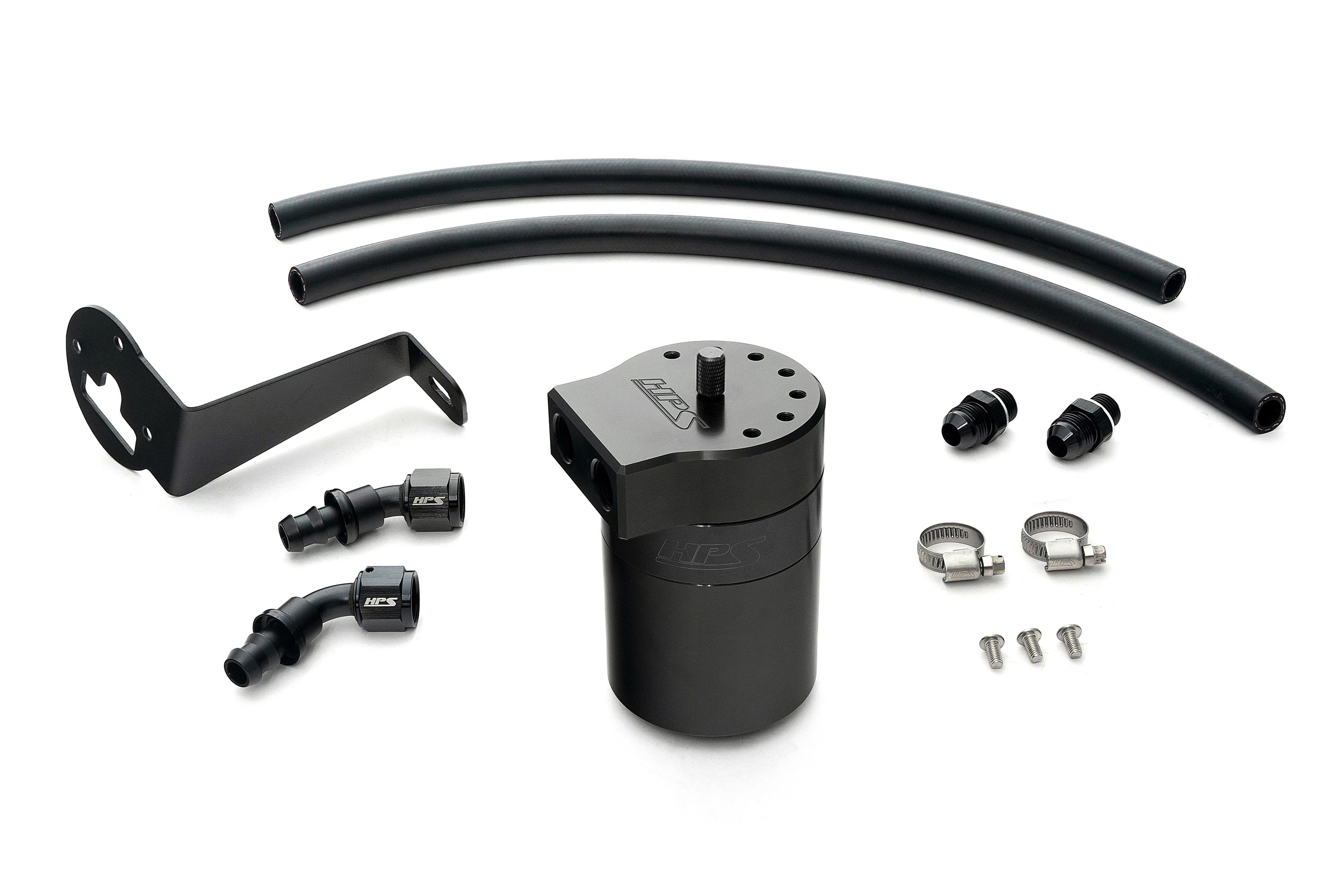 HPS Performance Oil Catch Can Kit 860-008WB, Black - 860-008WB