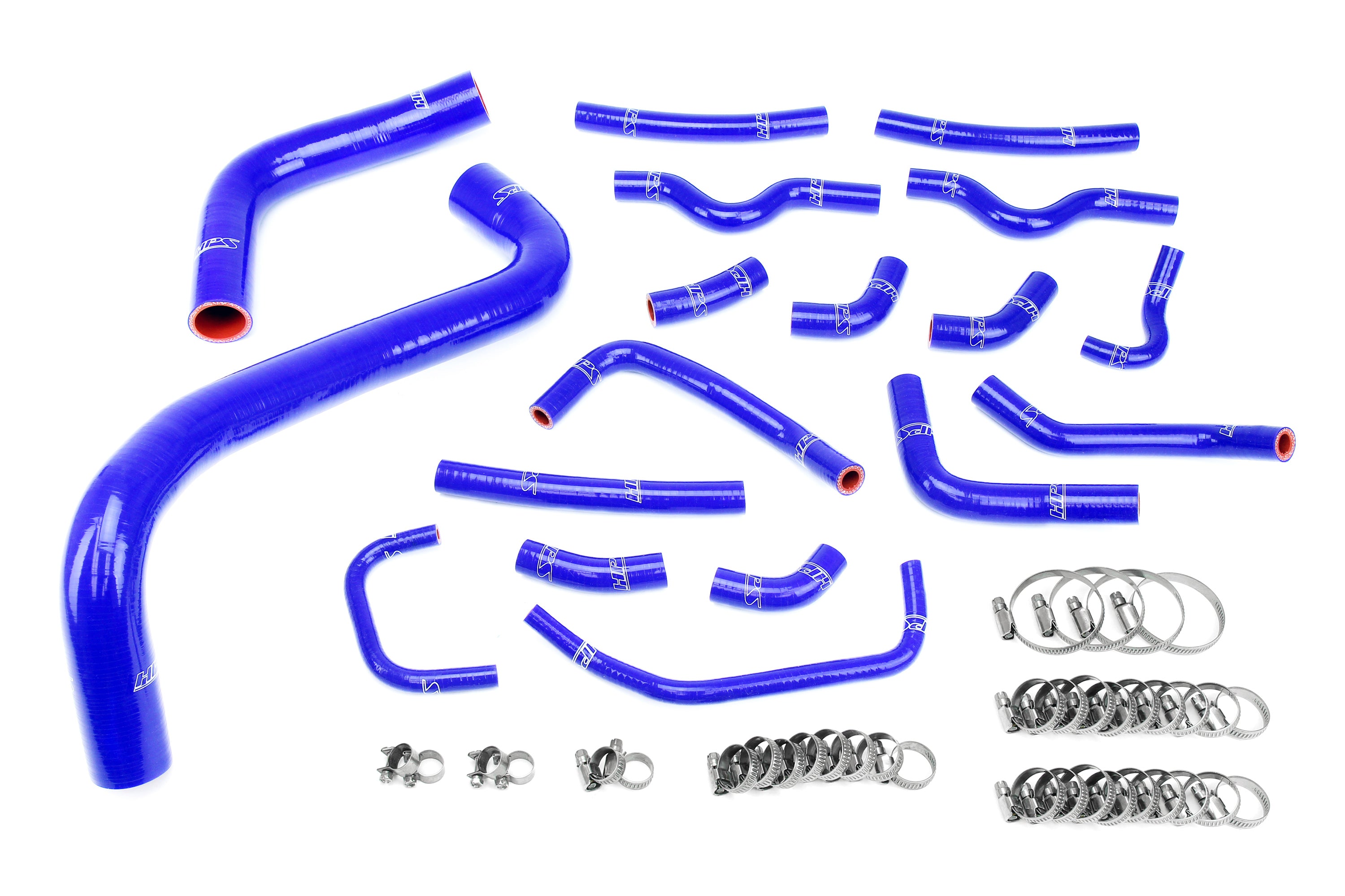 HPS Performance Hps Silicone Radiator, Heater, Oil Cooler, And Water Bypass Coolant Hose Kit 57 1912 Blue Blue - 57-1912-BLUE