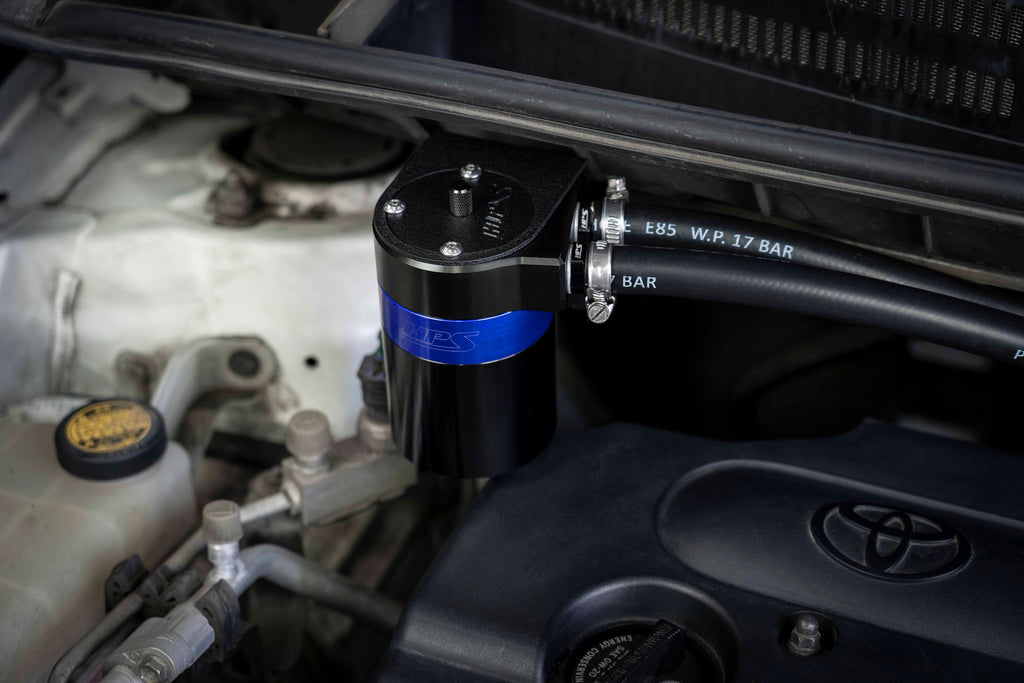 HPS Performance 1/2" Universal Oil Catch Can Kit 861-502BL Blue - 861-502BL