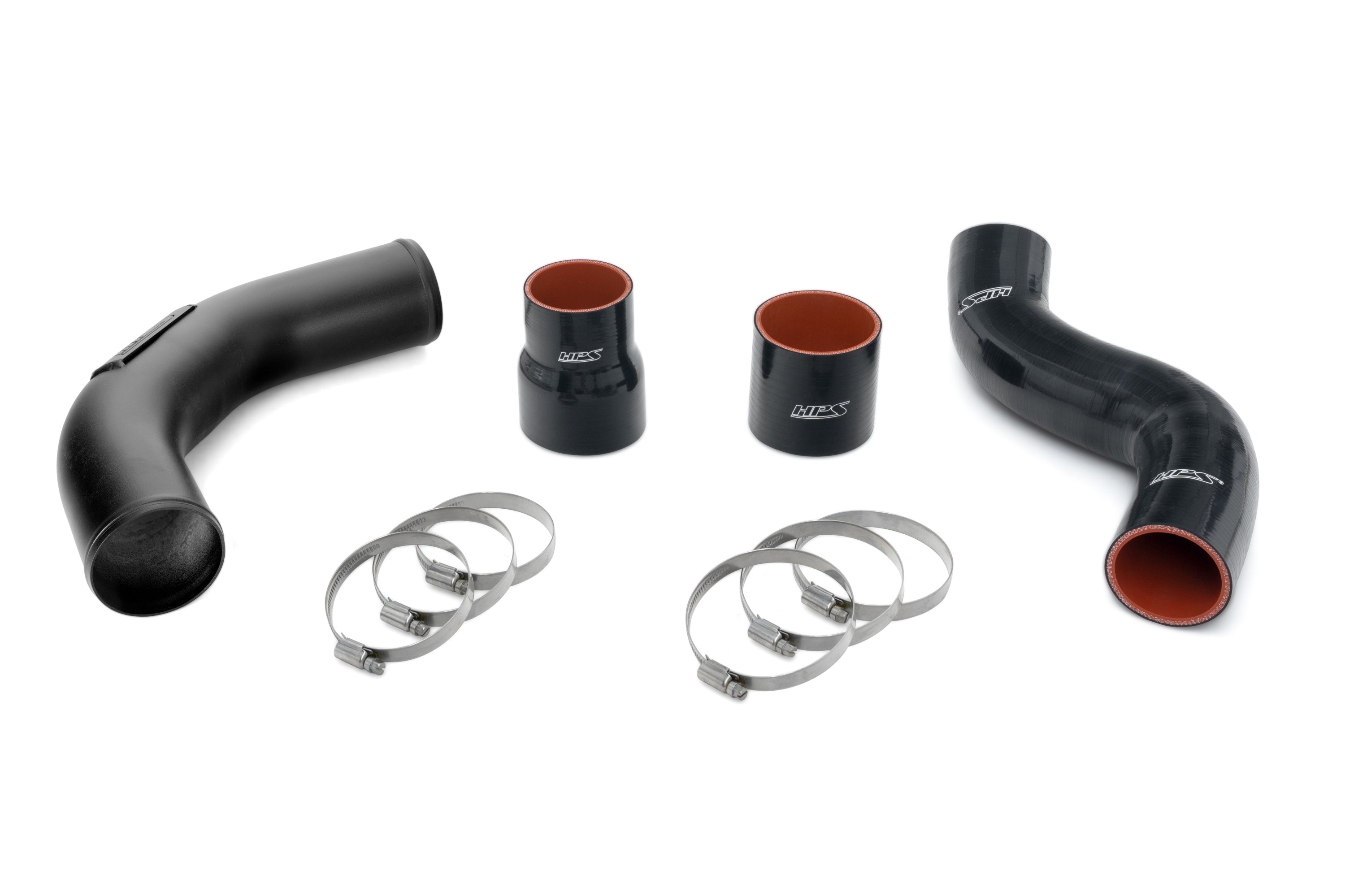 HPS Performance Hot and Cold Side Turbo Charge Pipe Kit 17-164WB Black - 17-164WB