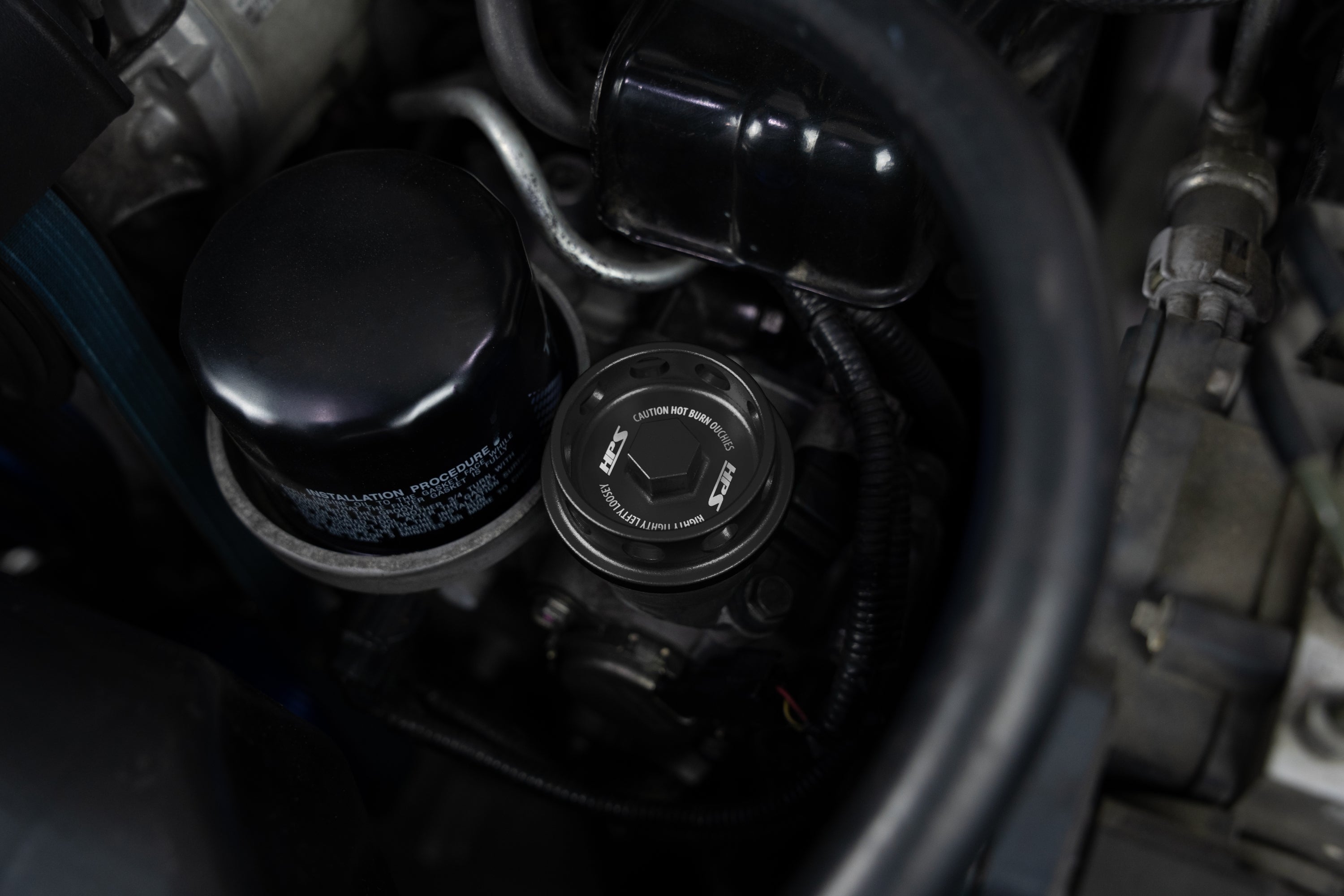 HPS Performance Anodized Billet Aluminum Engine Oil Cap 5269-106WB Black - 5269-106WB
