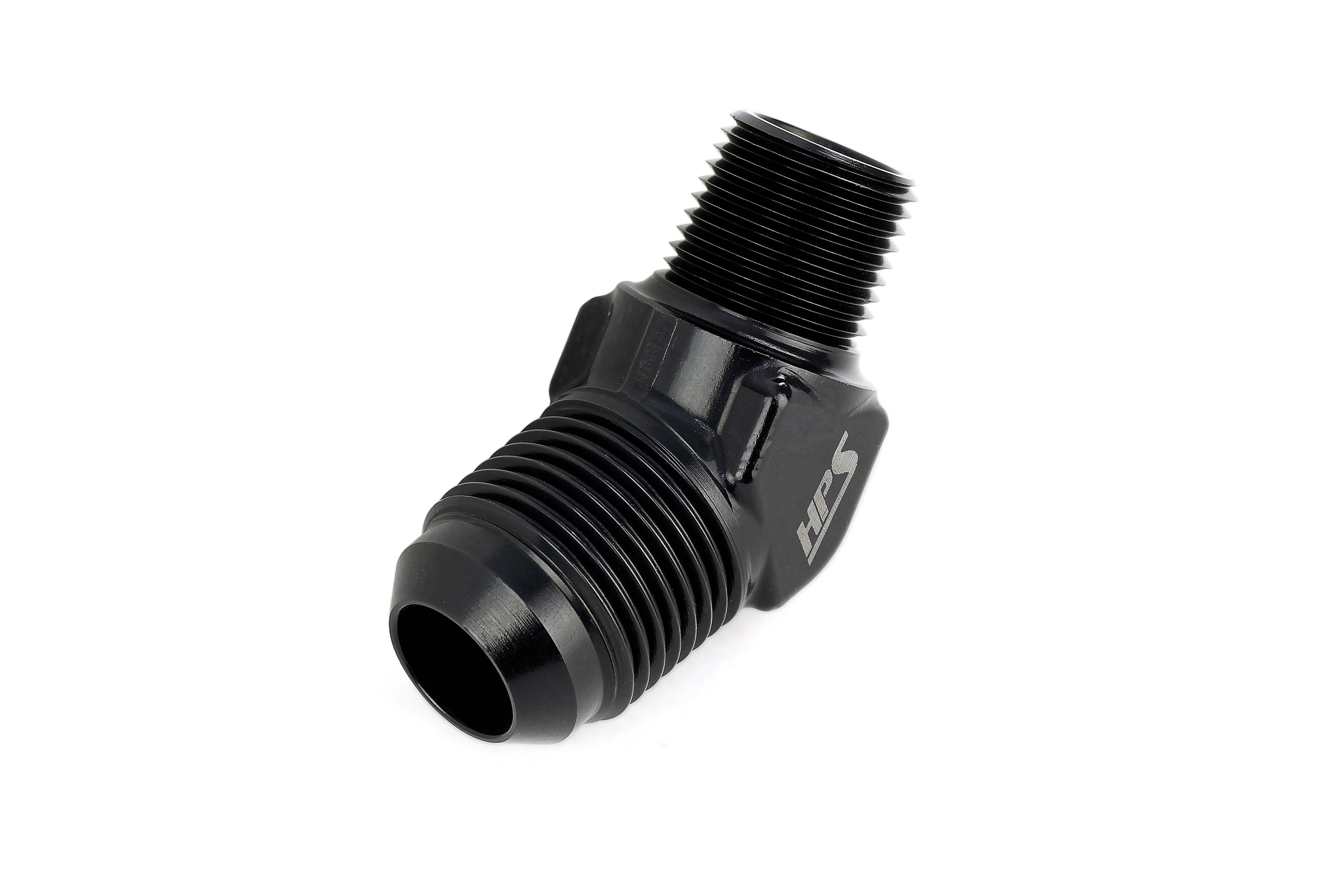 HPS Performance AN Flare -6 to 3/8 NPT 45 Degree Adapter AN82366