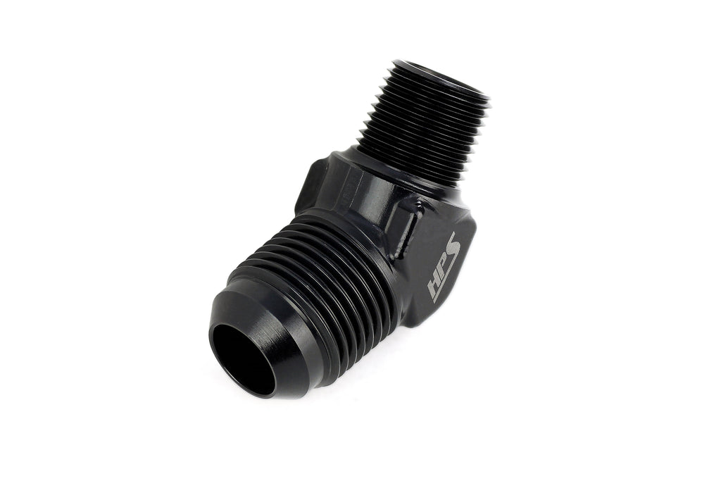 HPS Performance AN Flare -6 to 1/8 NPT 45 Degree Adapter AN82362