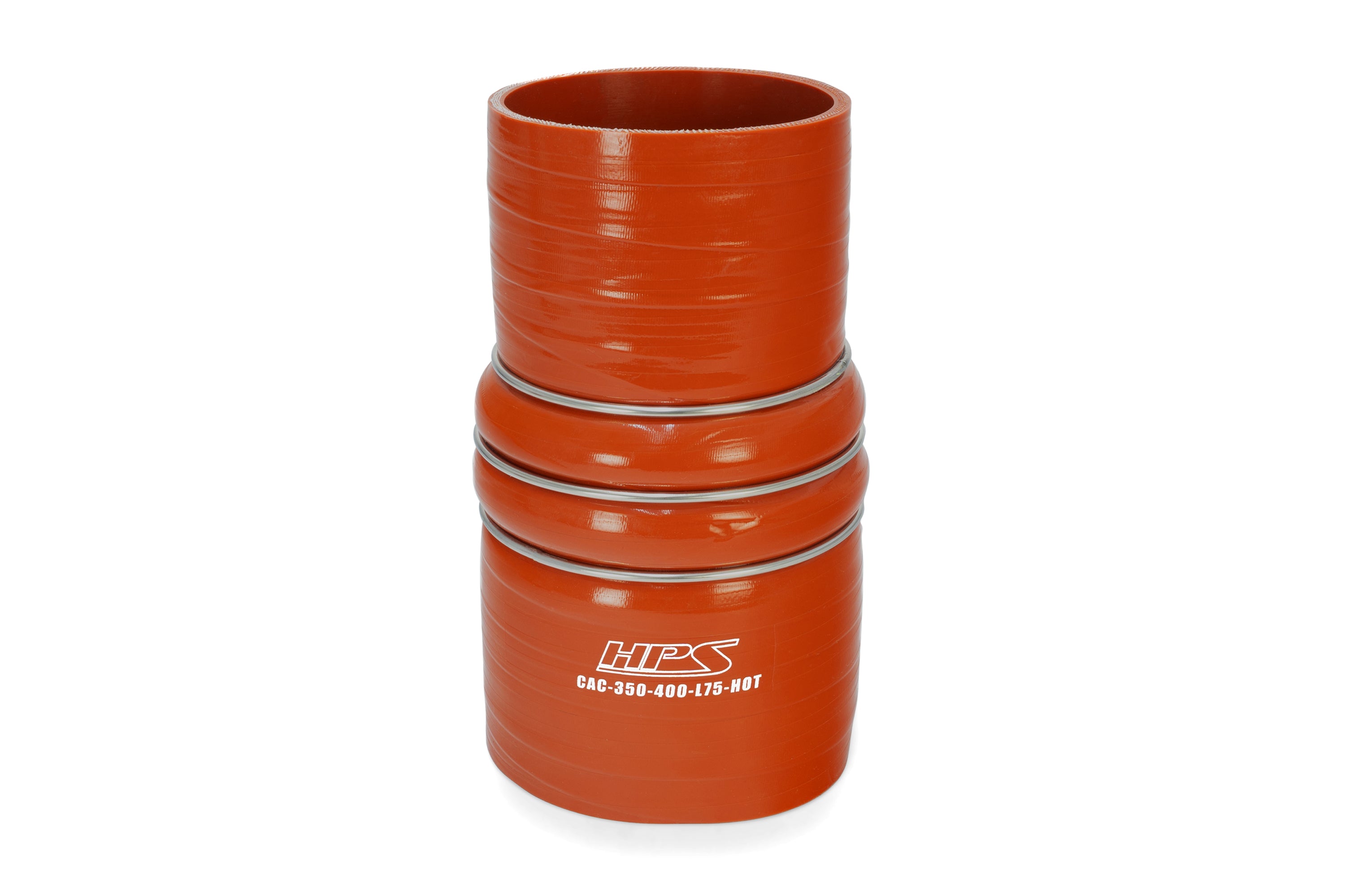 HPS Performance Hps Hot Side Charge Air Cooler Reducing Hose 3 1/2"   4" Id, 7 1/2" Length Cac 350 400 L75 Hot Orange - CAC-350-400-L75-HOT