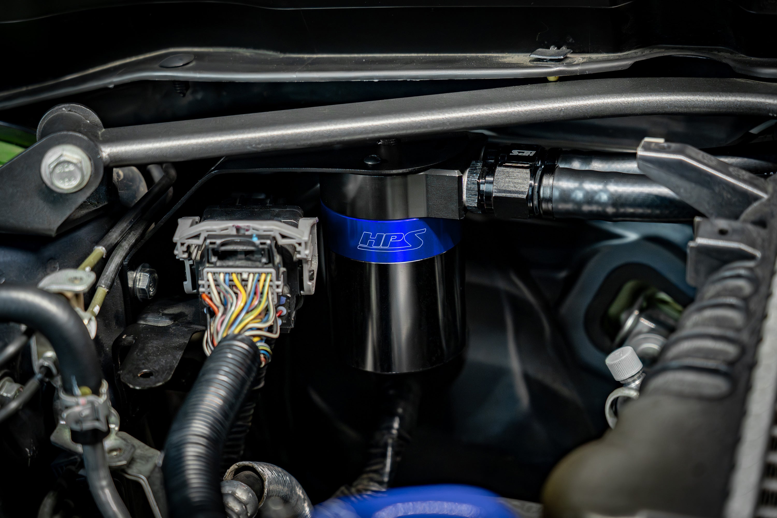 HPS Performance Oil Catch Can Kit 860-004BL, Blue - 860-004BL