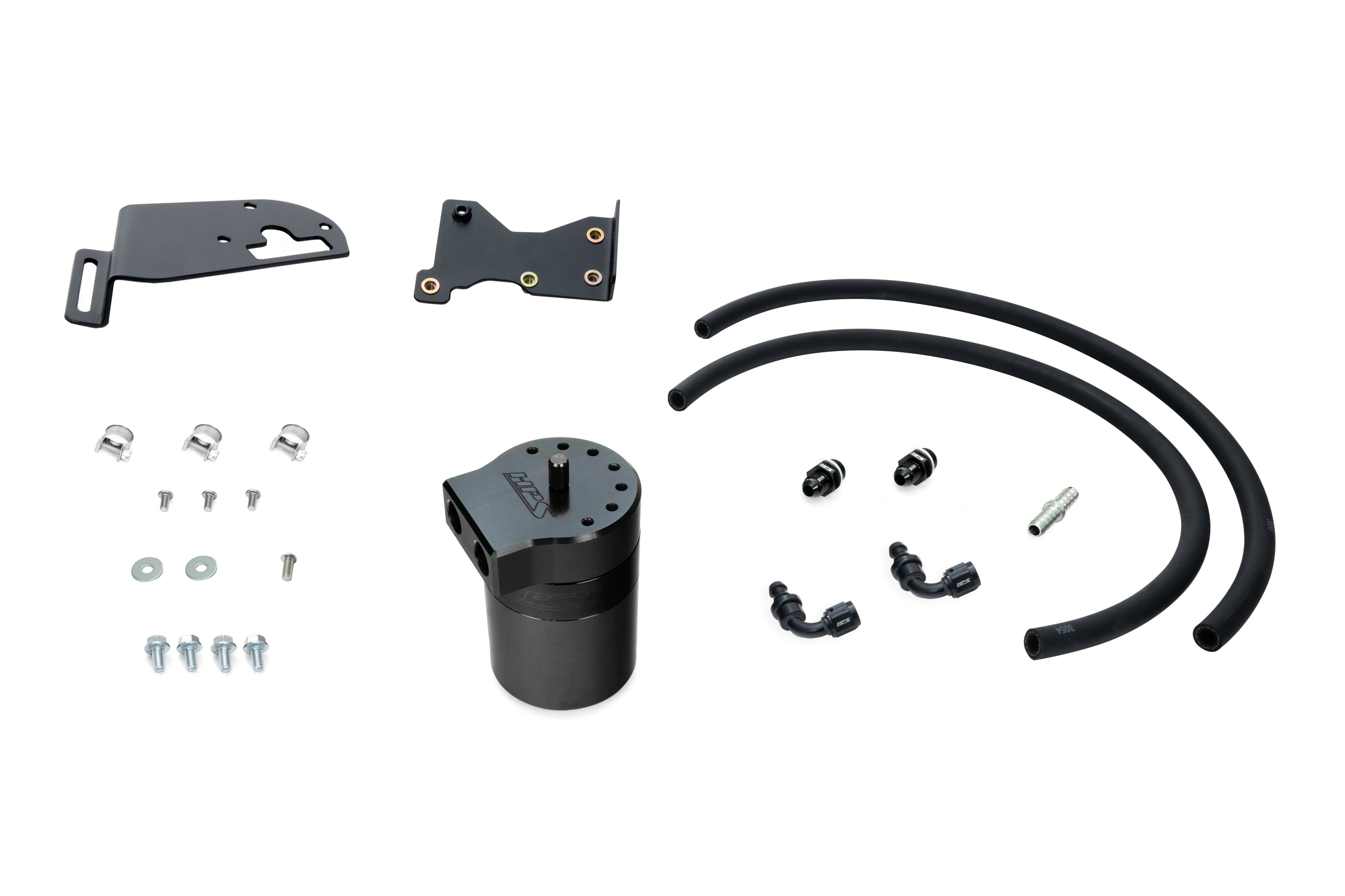 HPS Performance Oil Catch Can Kit 860-025WB Black - 860-025WB