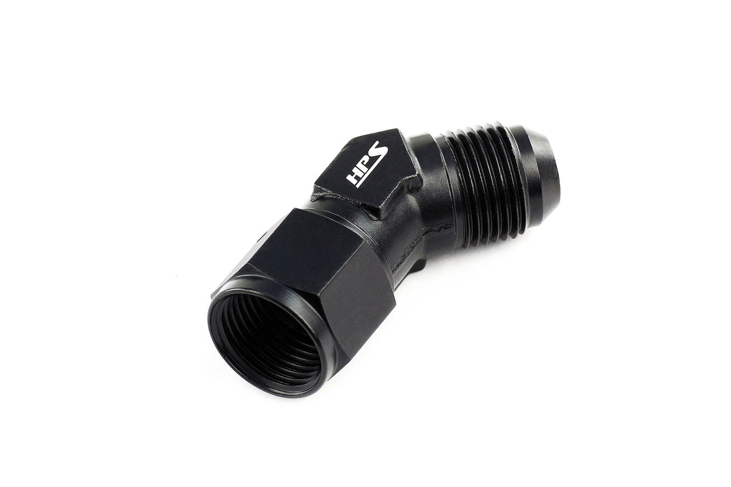 HPS Performance Aluminum AN -3 45 Degree Male to Female Swivel Coupler AN9241-3