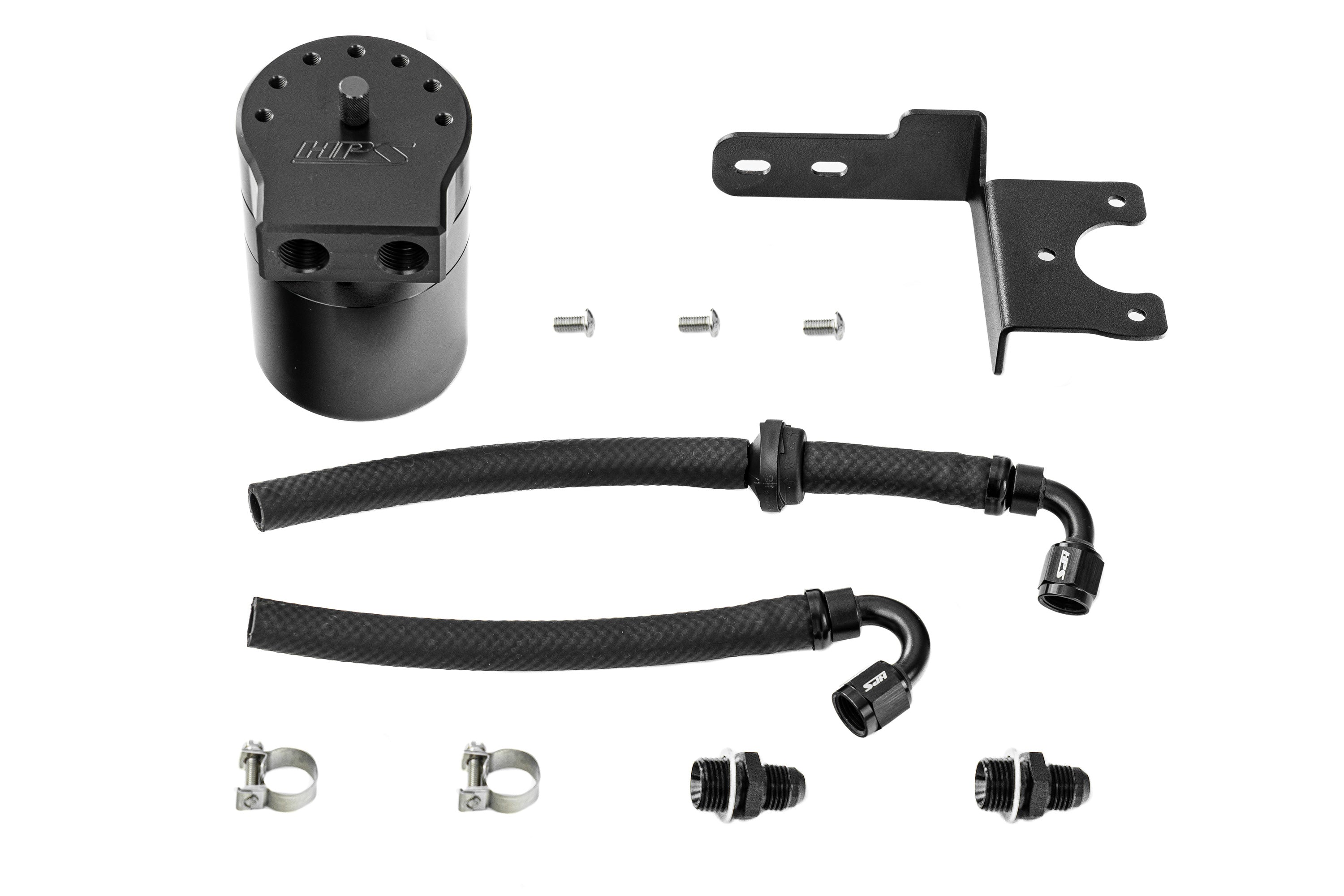 HPS Performance Oil Catch Can Kit 860-002WB, Black - 860-002WB