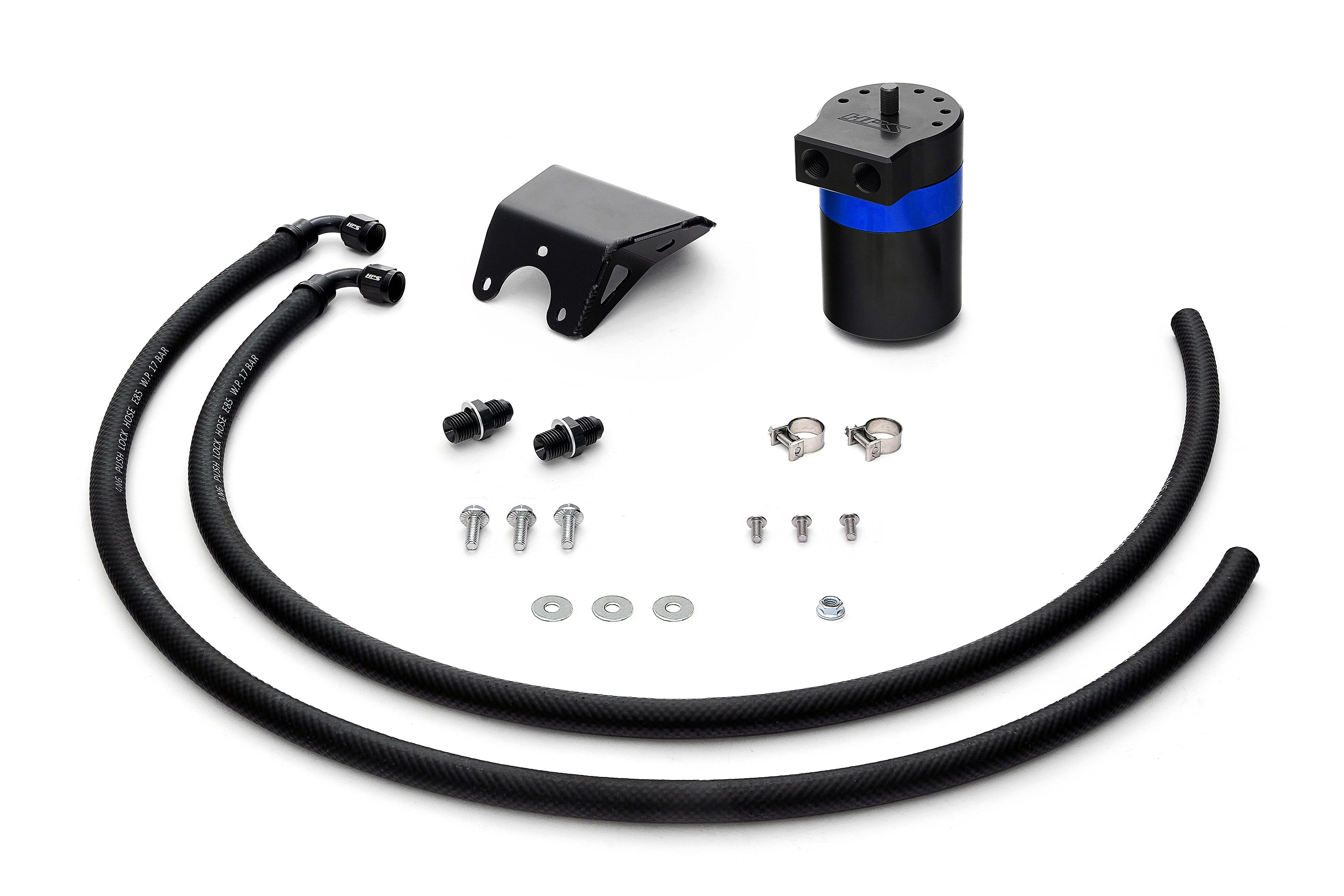 HPS Performance Oil Catch Can Kit 860-006BL, Blue - 860-006BL