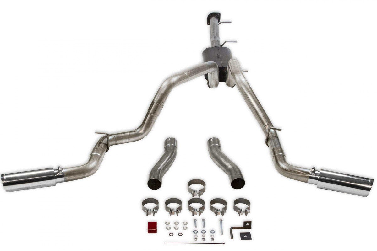 American Thunder Cat-Back Exhaust System Fits 2020-2026 GM 2500Hd/3500Hd With 6.6L Gas Engine, Crew Cab/Short Bed, Dual Out Rear/Dual Out Side, Polished Tips Aggressive To Moderate Sound - Flowmaster - 817933