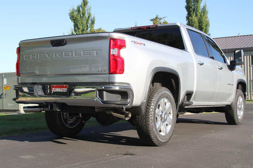 American Thunder Cat-Back Exhaust System Fits 2020-2026 GM 2500Hd/3500Hd With 6.6L Gas Engine, Crew Cab/Short Bed, Dual Out Rear/Dual Out Side, Polished Tips Aggressive To Moderate Sound - Flowmaster - 817933