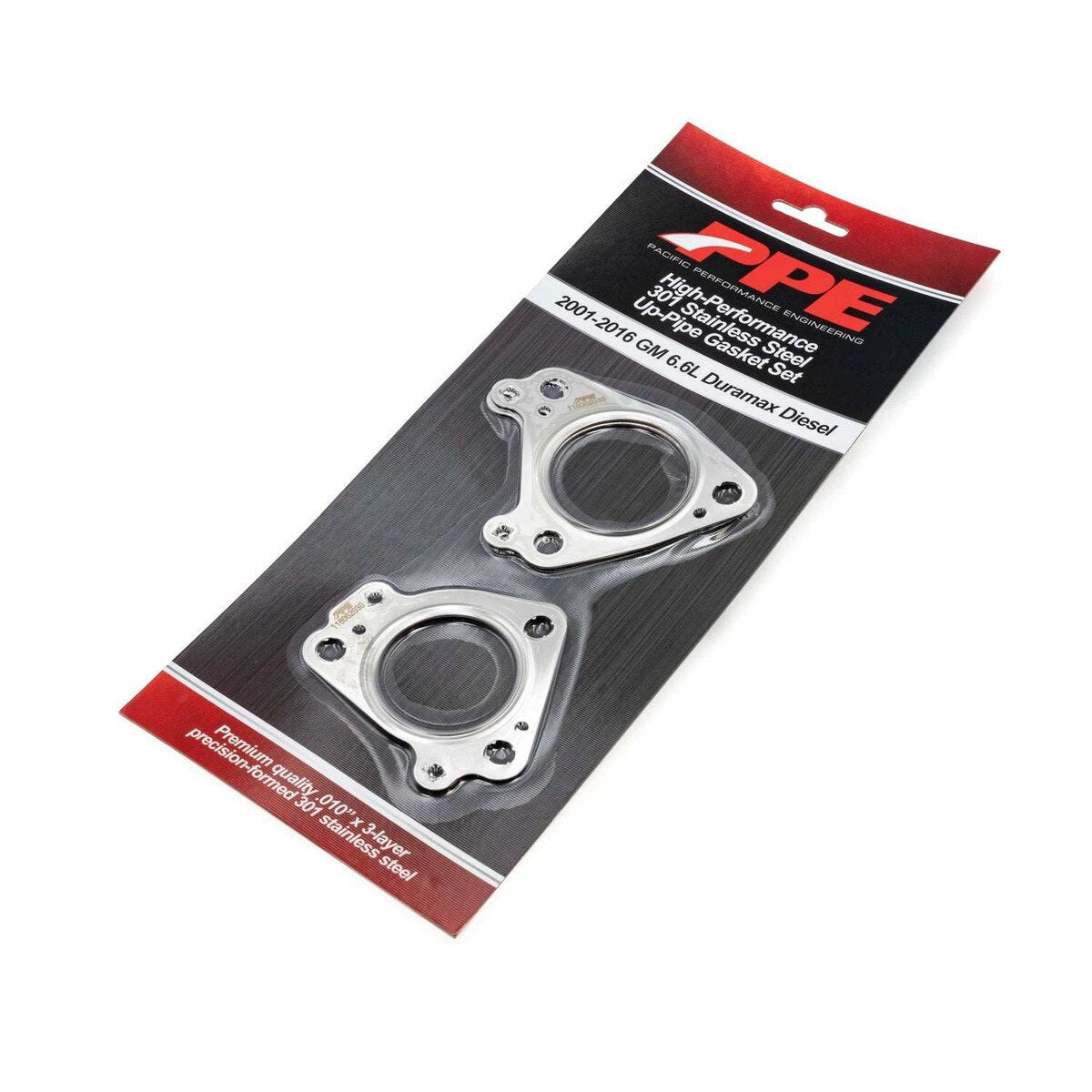 2017-2026 GM 6.6L Duramax High-Flow Exhaust Manifold and Up-Pipe Kit - Silver Ceramic Coating - Pacific Performance Engineering - 116112535