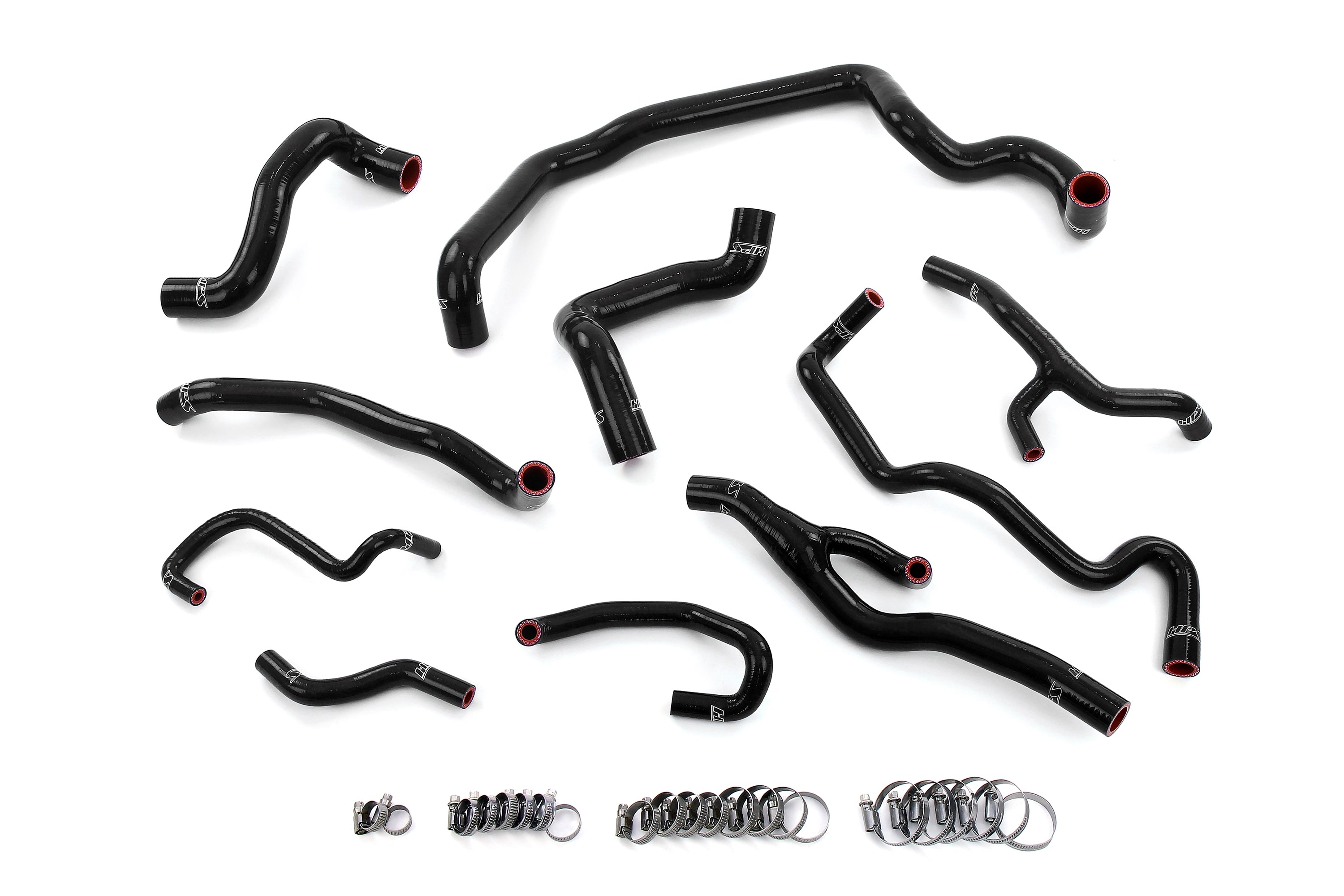 HPS Performance Hps Silicone Radiator, Heater, Water Pump, And Expansion Tank Coolant Hose Kit 57 1998 Blk Black - 57-1998-BLK