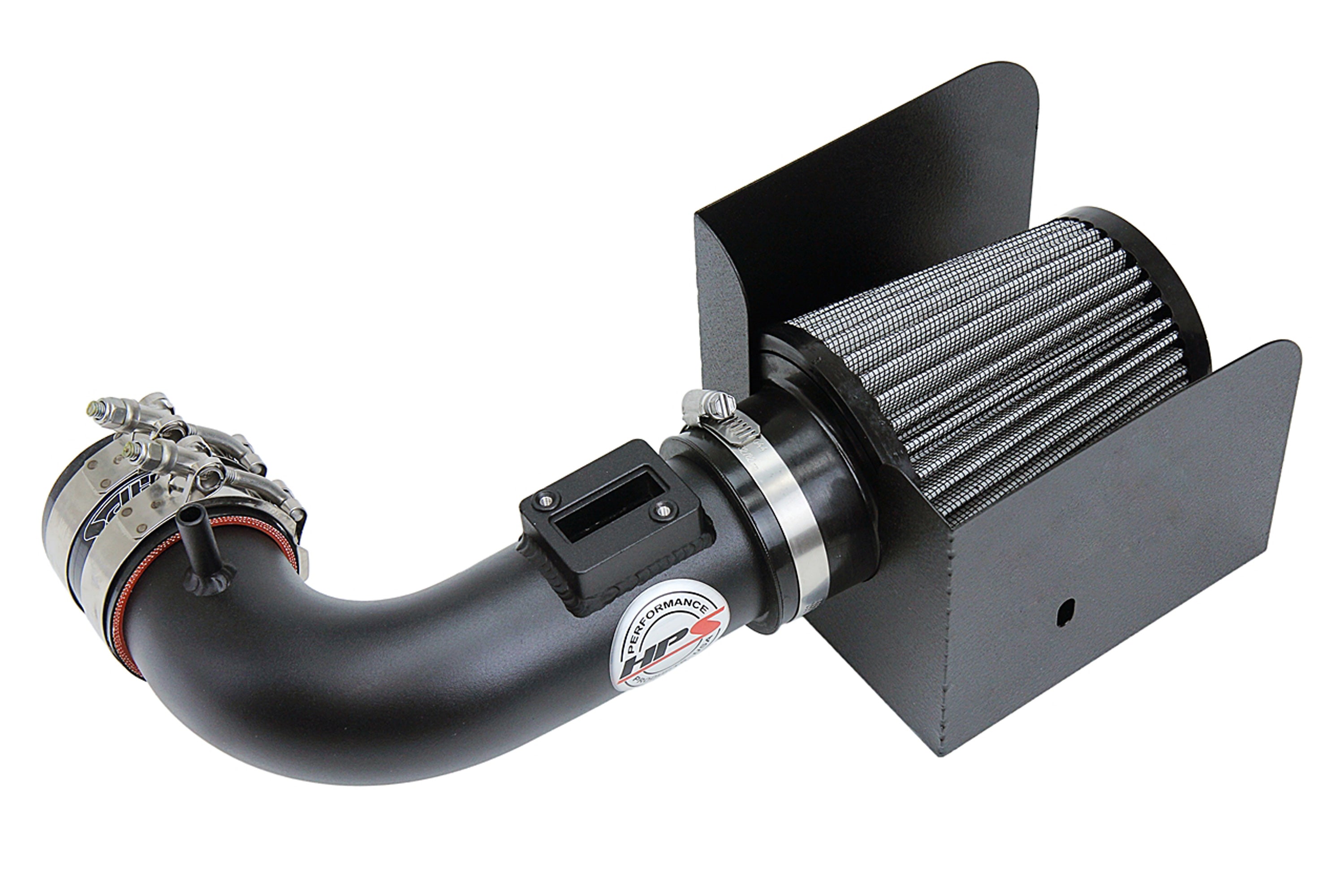 HPS Performance Air Intake Kit With Heat Shield 827-704WB Black - 827-704WB