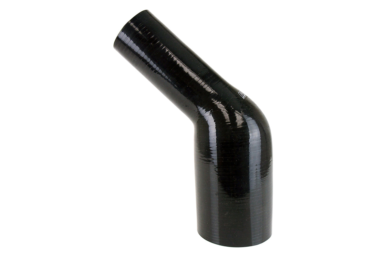 HPS Performance Hps Silicone Elbow Reducing Coupler 45 Degree, 2 1/2"   3 1/4" Id, 5" Legs Htser45 250 325 Blk Black - HTSER45-250-325-BLK