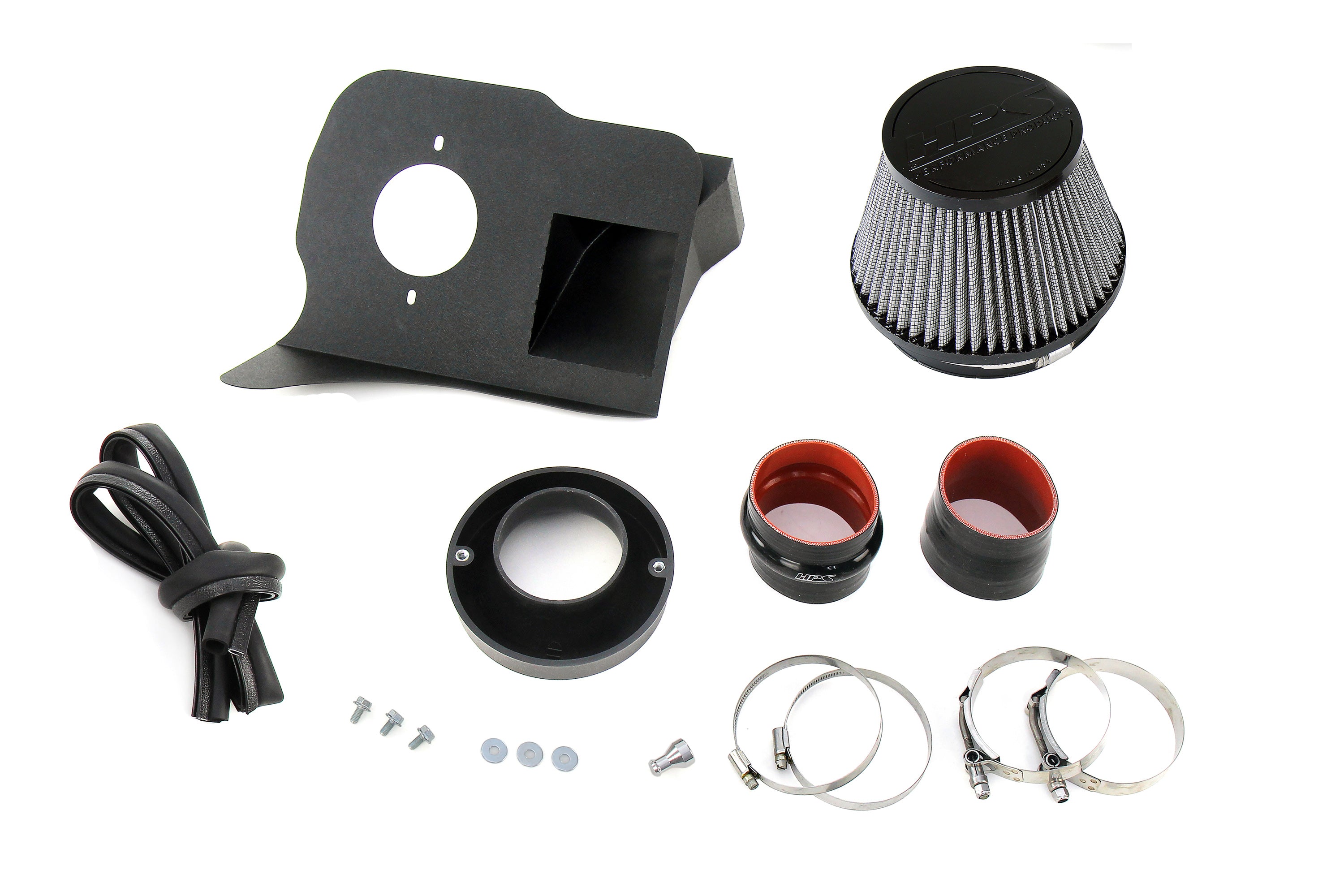 HPS Performance Air Intake Kit With Heat Shield 827-702WB Black - 827-702WB