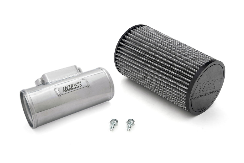 HPS Performance Hps 3" Aluminum Maf Housing Adapter Tube With 10.25" Air Filter For Toyota Lexus 2 Jz 1 Mz 1 Uz Maft 1605 Polished - MAFT-1605