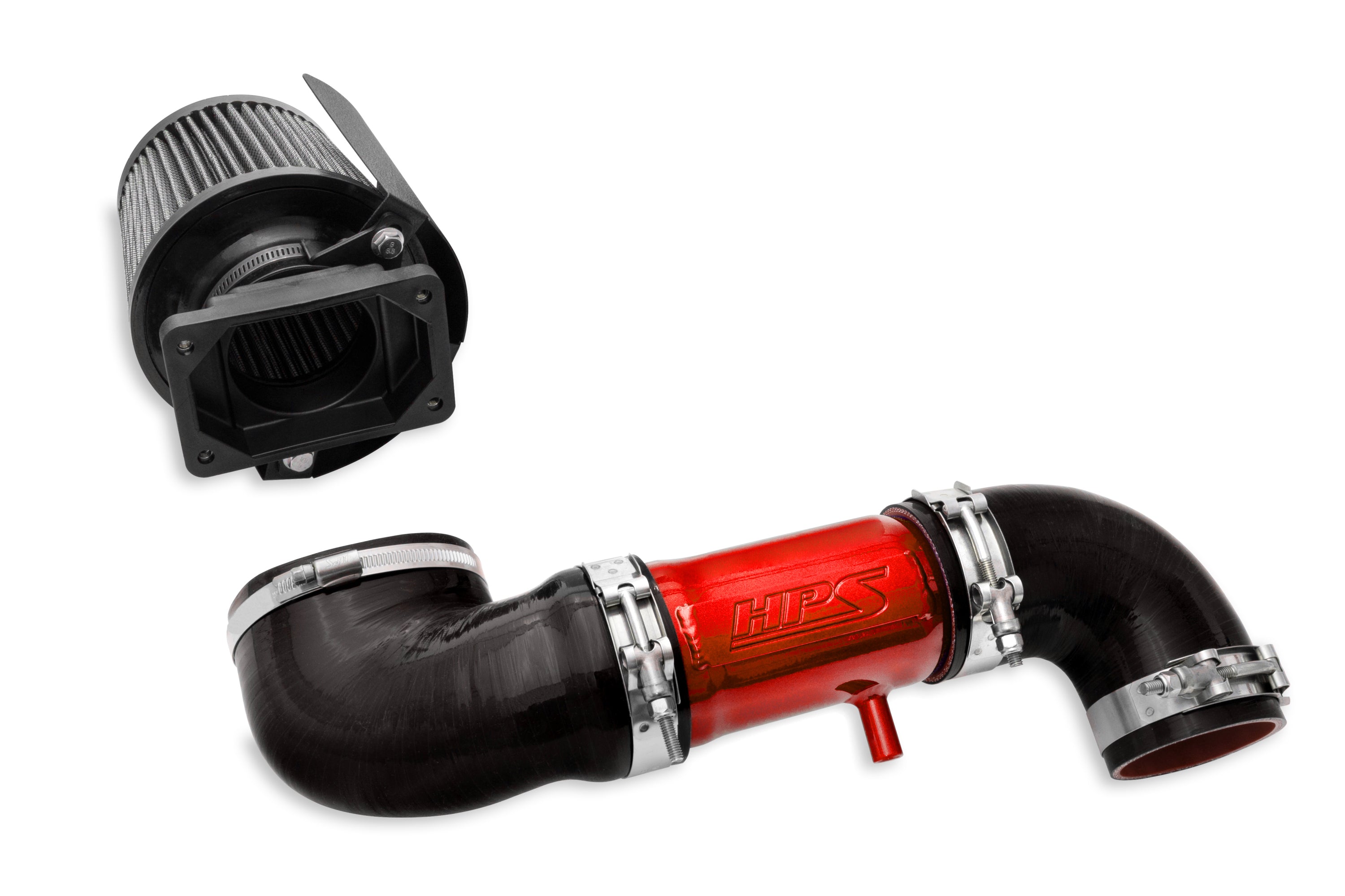HPS Performance Air Intake Kit With Heat Shield 827-151R Red - 827-151R