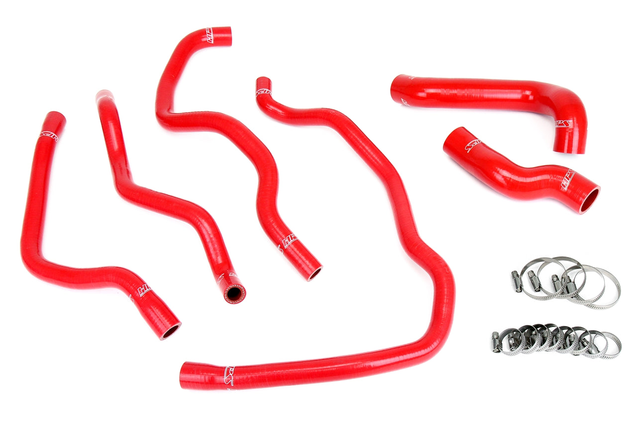 HPS Performance Hps Silicone Radiator And Heater Coolant Hose Kit 57 2076 Red Red - 57-2076-RED