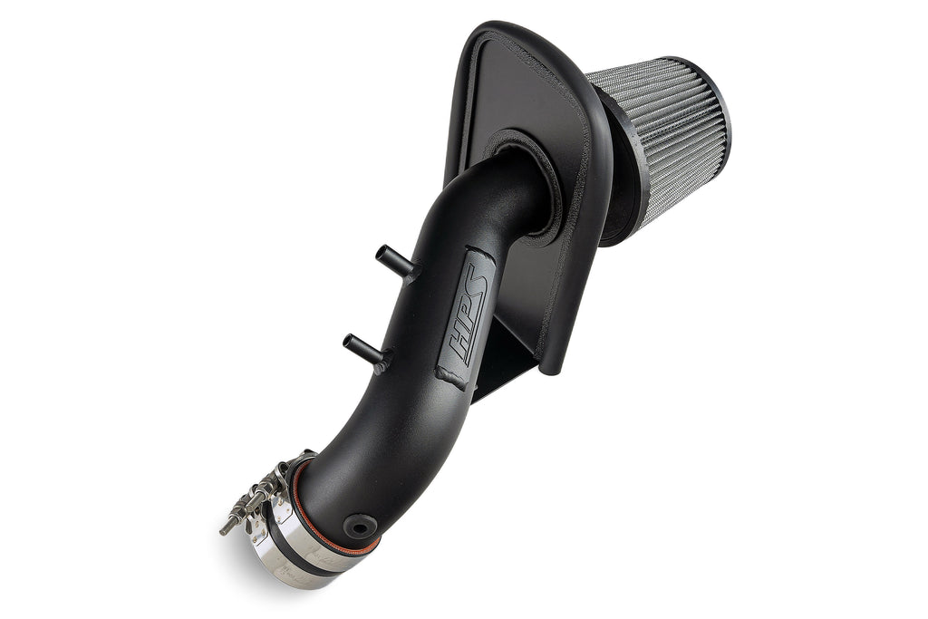 HPS Performance Air Intake Kit With Heat Shield 827-737WB Wrinkle Black - 827-737WB