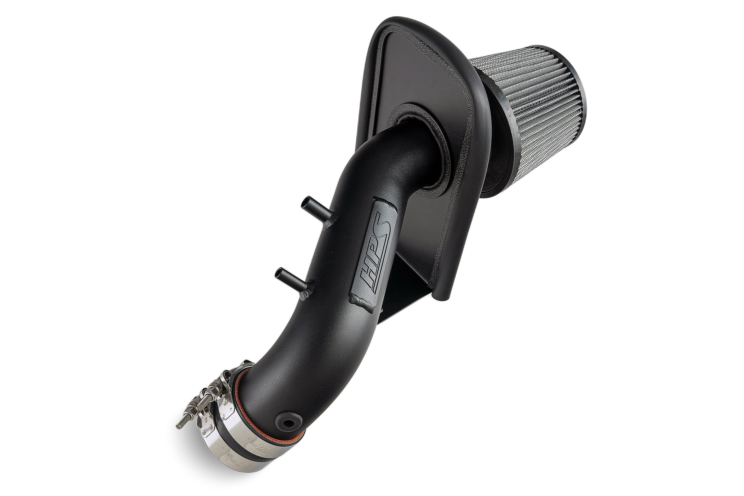 HPS Performance Air Intake Kit With Heat Shield 827-737WB Wrinkle Black - 827-737WB